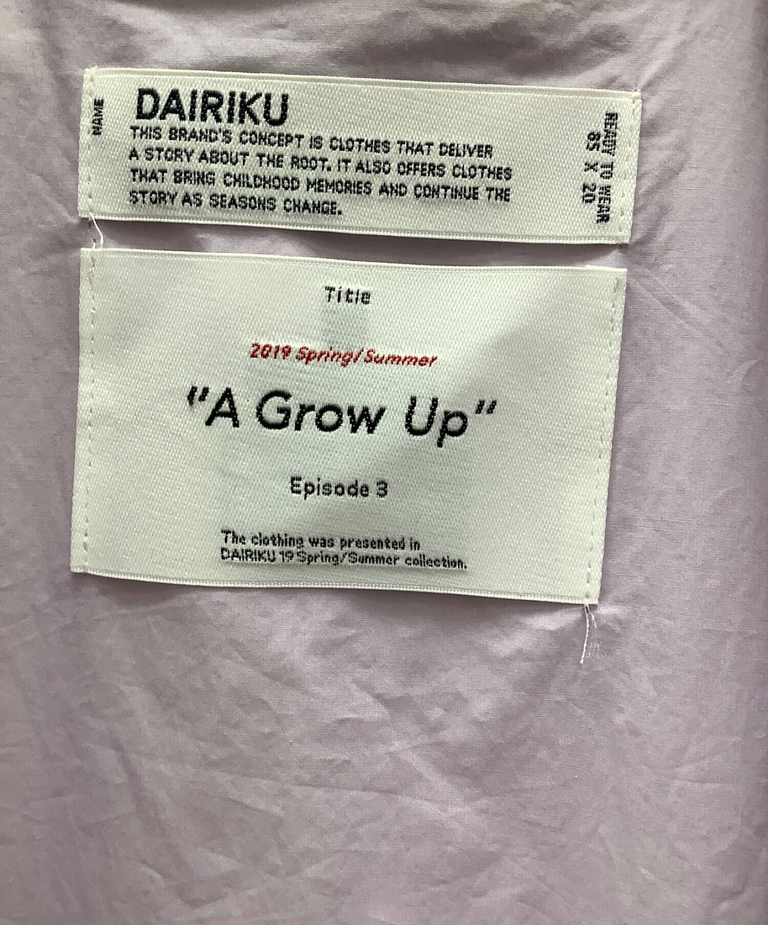 DAIRIKU (ダイリク) 19SS フィッシャーマンシャツ パープル サイズ:F