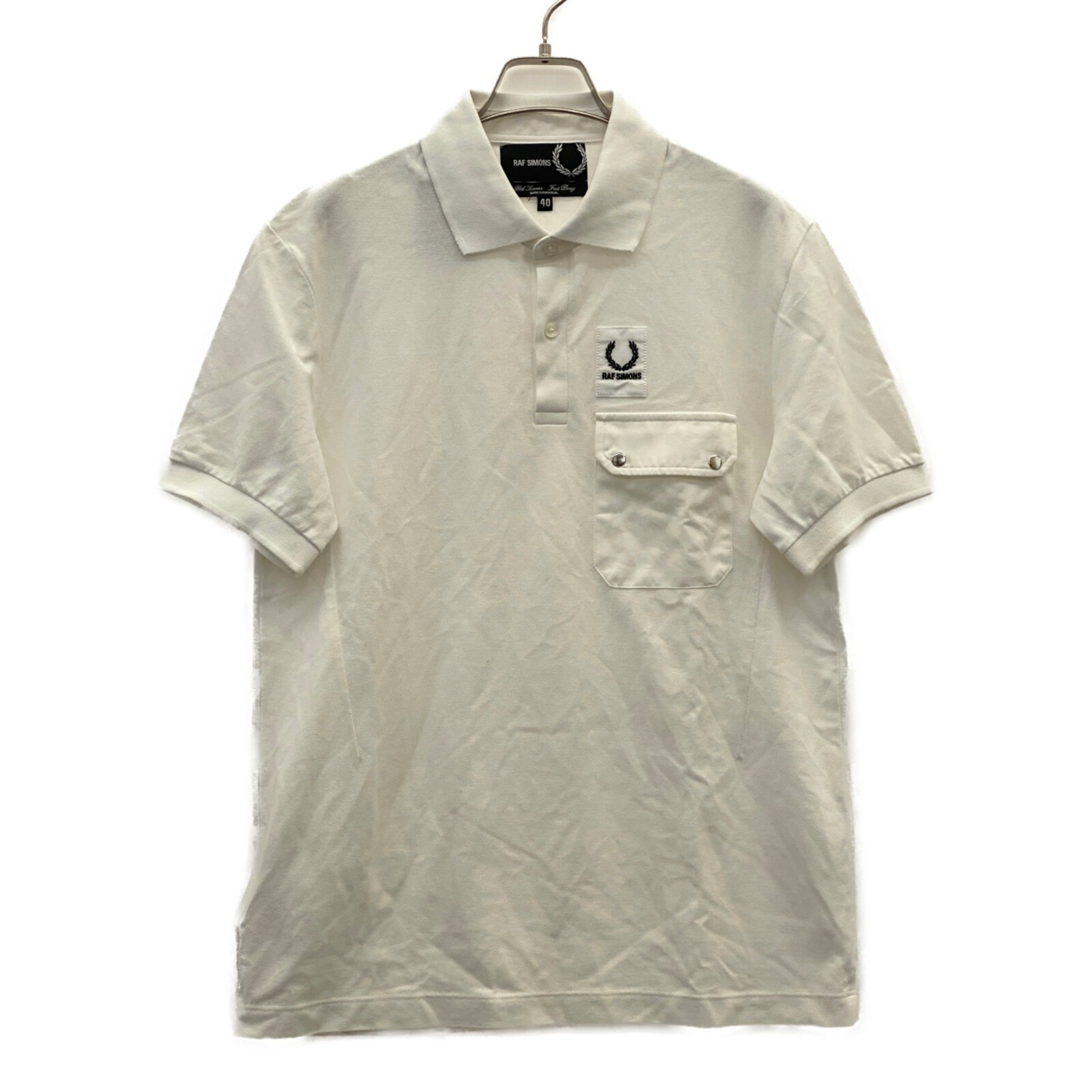 FRED PERRY (フレッドペリー) RAF SIMONS (ラフシモンズ) ポロシャツ ホワイト サイズ:40