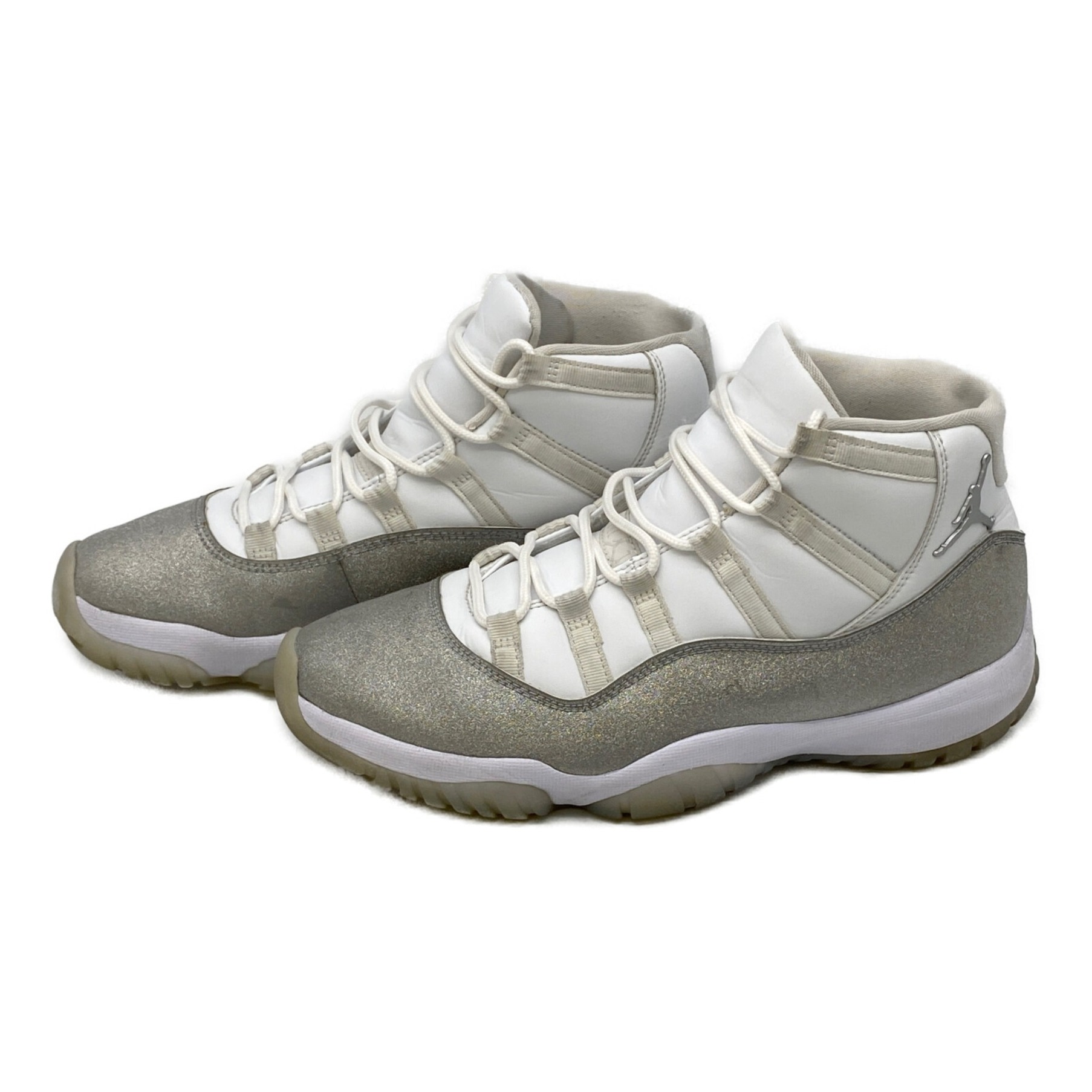 NIKE (ナイキ) AIR JORDAN 11 WMNS METALLIC SILVER ホワイト×グレー サイズ:28