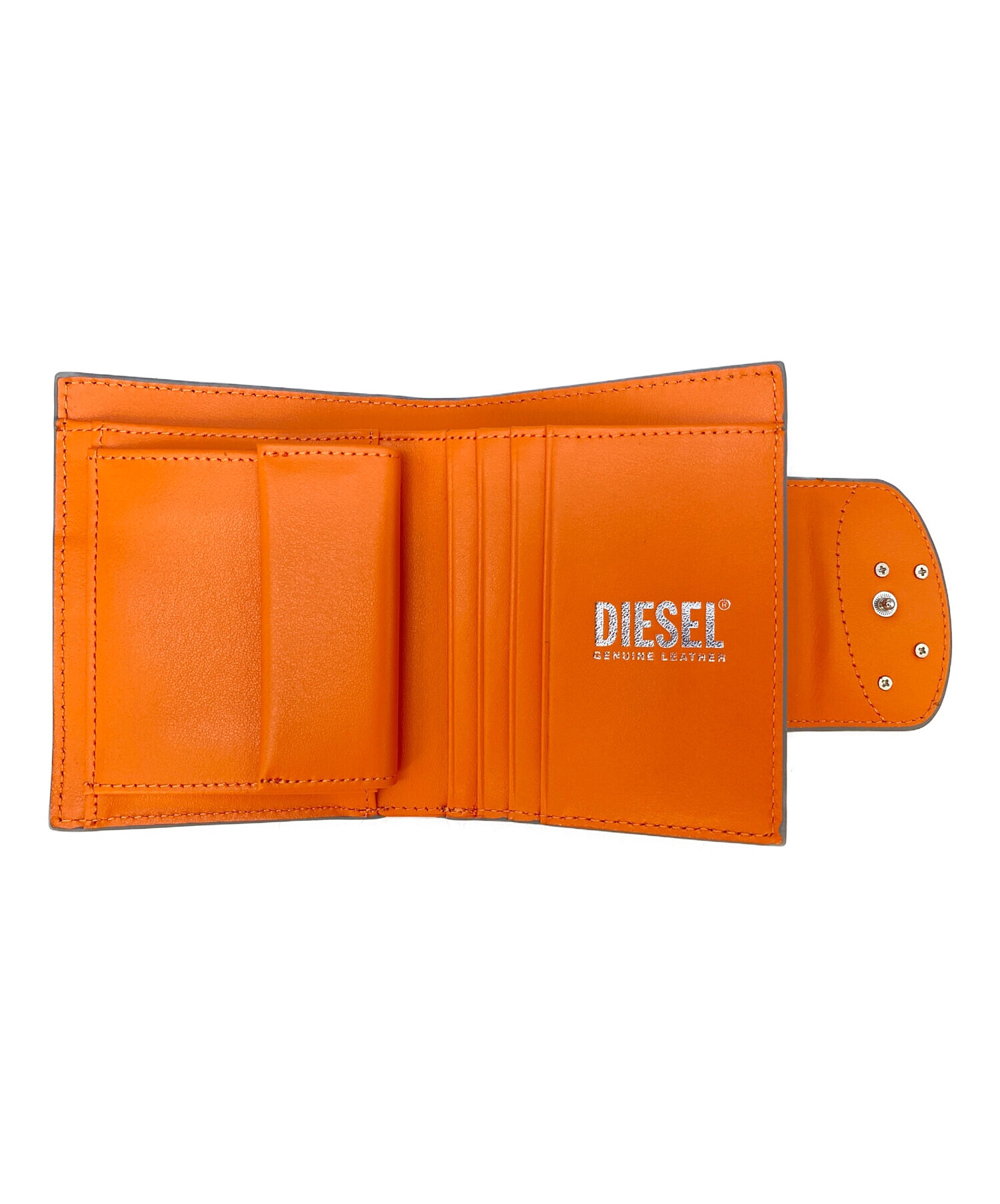 中古・古着通販】DIESEL (ディーゼル) 2つ折り財布 グレー×オレンジ