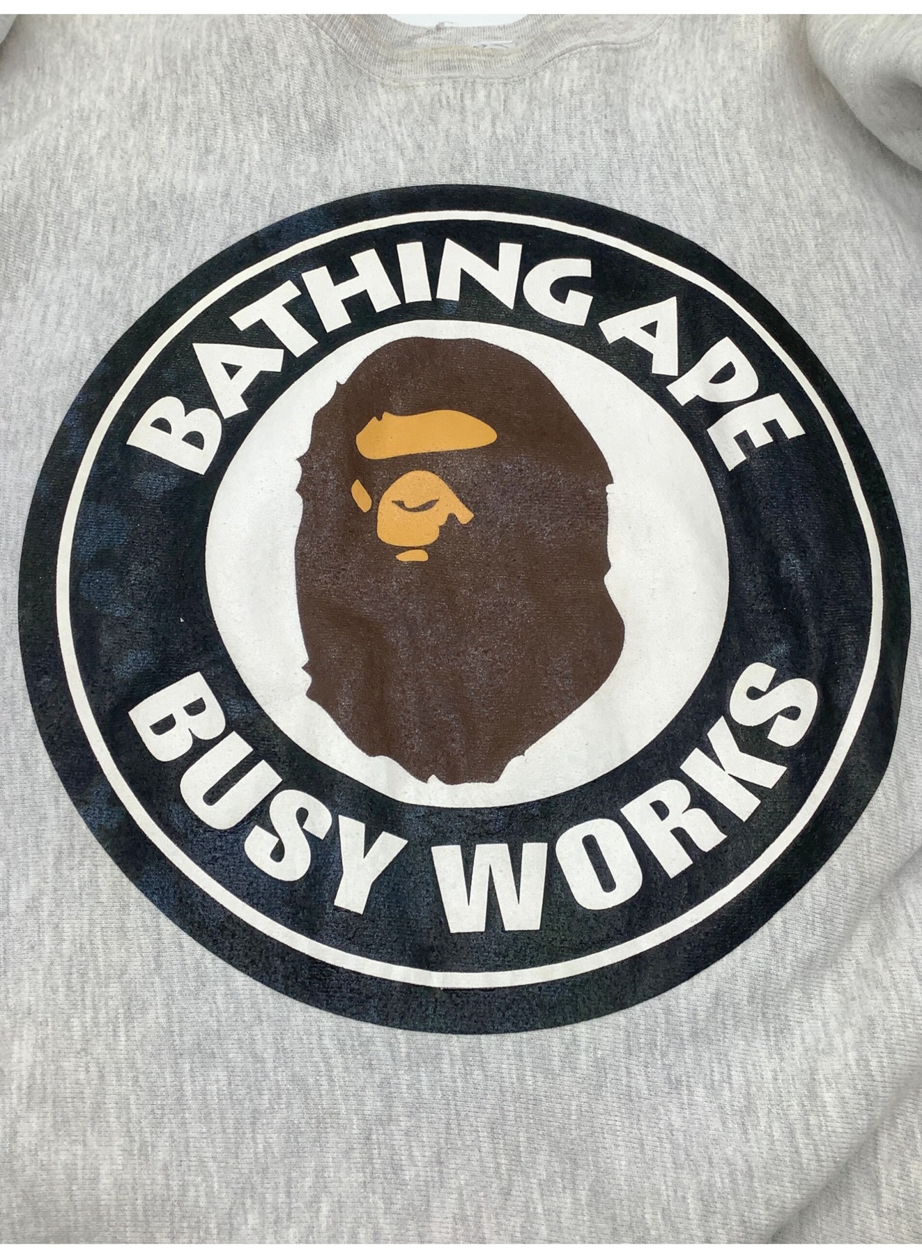 A BATHING APE ×Champion REVERSE WEAVE (アベイジングエイプ×チャンピオン) スウェット グレー サイズ:Ｌ