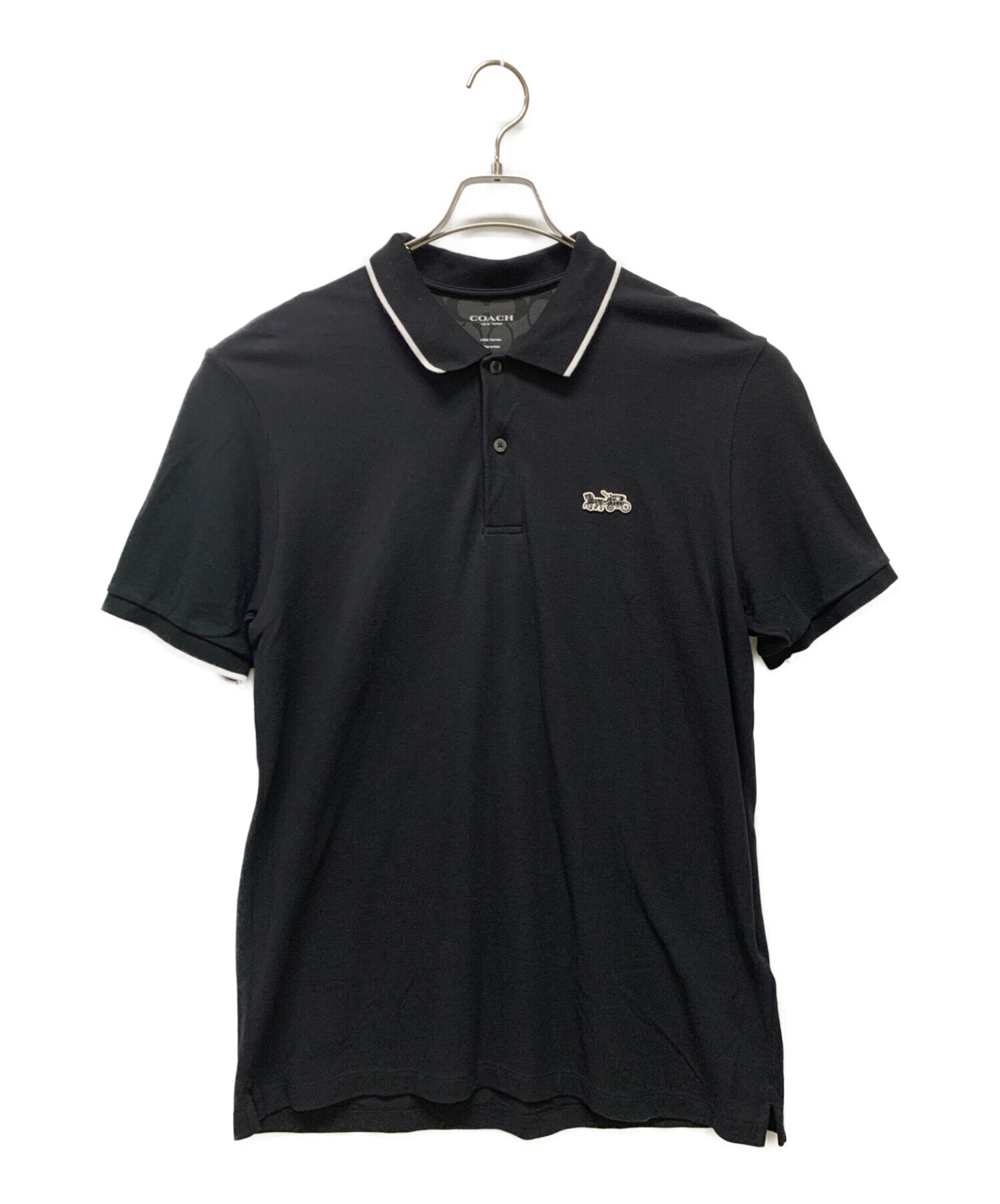 COACH (コーチ) ポロシャツ ブラック サイズ:L