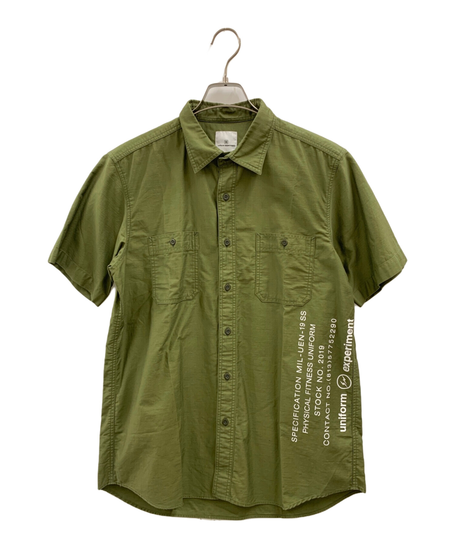 uniform experiment (ユニフォームエクスペリメント) 半袖シャツ グリーン サイズ:L