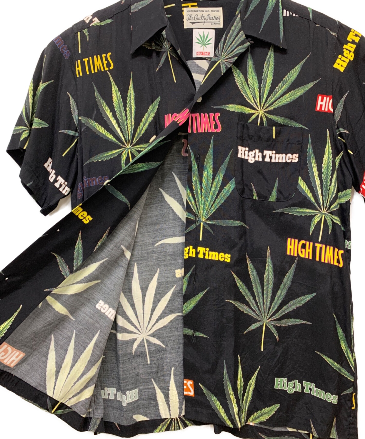 WACKO MARIA×HIGH TIMES (ワコマリア×ハイタイムズ) アロハシャツ ブラック サイズ:M