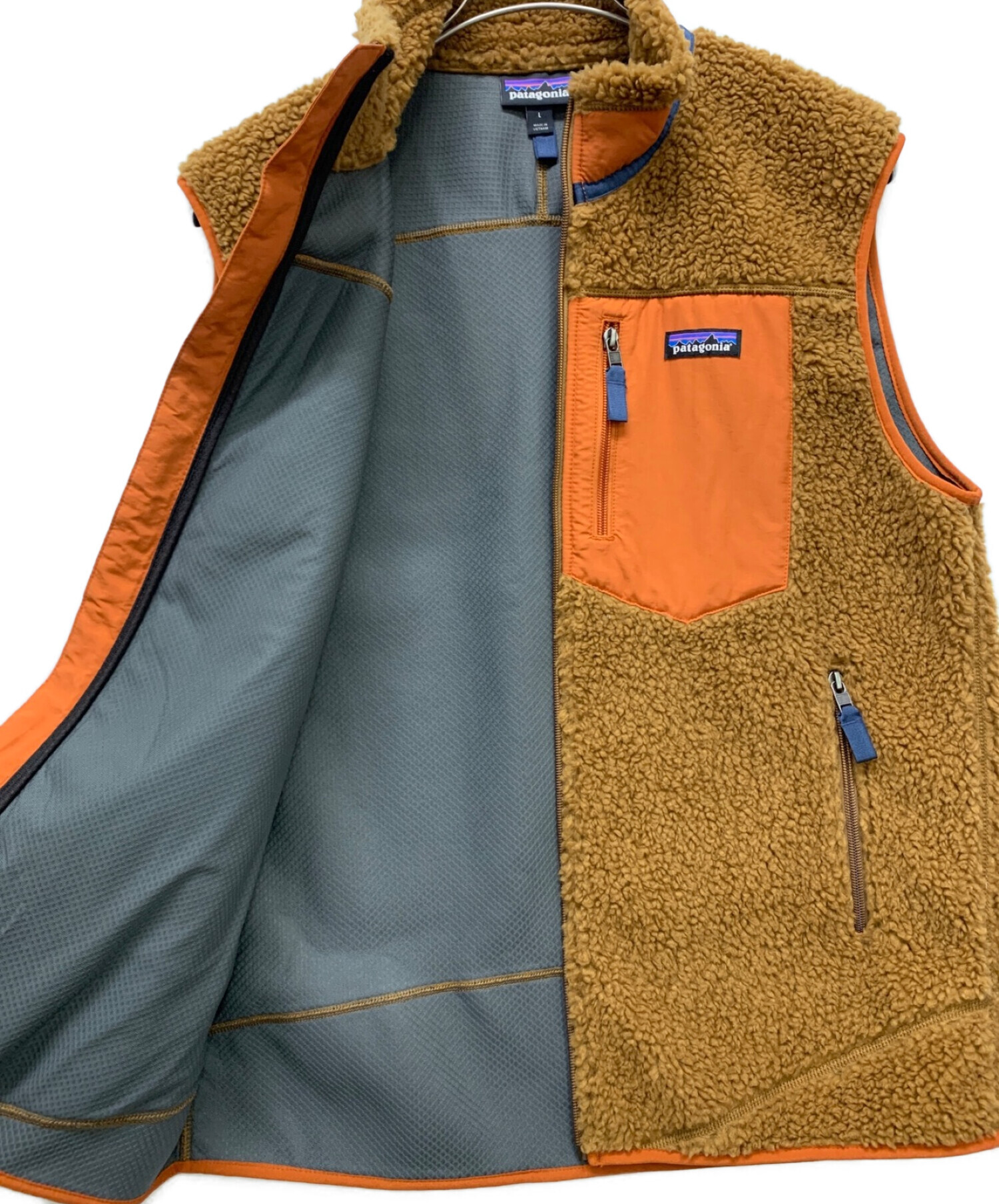 Patagonia (パタゴニア) クラシックレトロXベスト ブラウン×オレンジ サイズ:L