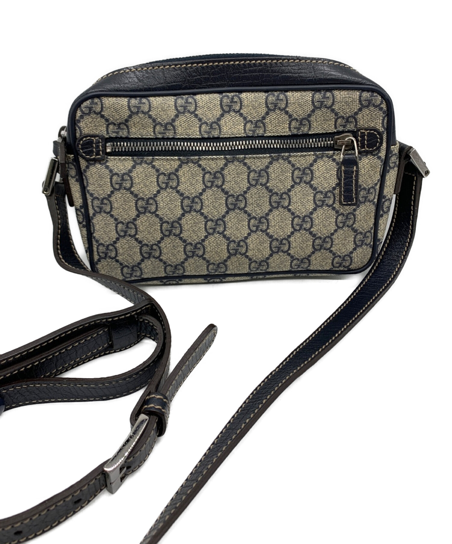 中古・古着通販】GUCCI (グッチ) ショルダーバッグ ネイビー×レッド