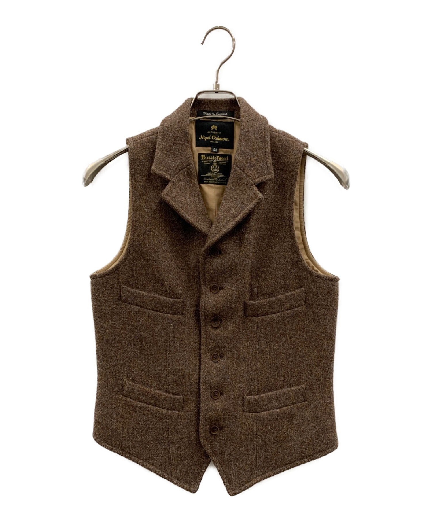 NIGEL CABOURN (ナイジェルケーボン) Harris Tweed (ハリスツイード) ツイードベスト ブラウン サイズ:XS