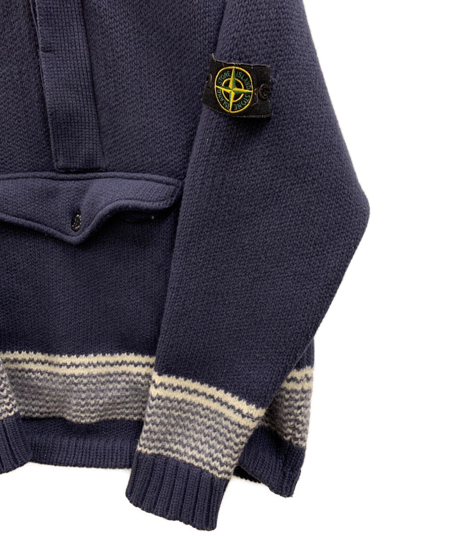 STONE ISLAND (ストーンアイランド) ニットジャケット ネイビー サイズ:L