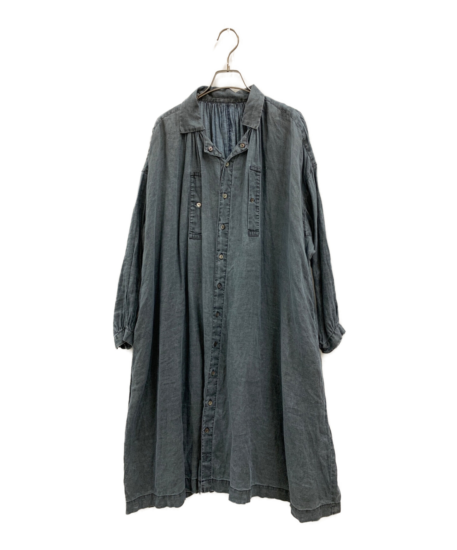 中古・古着通販】nest Robe (ネストローブ) シャツワンピース ネイビー