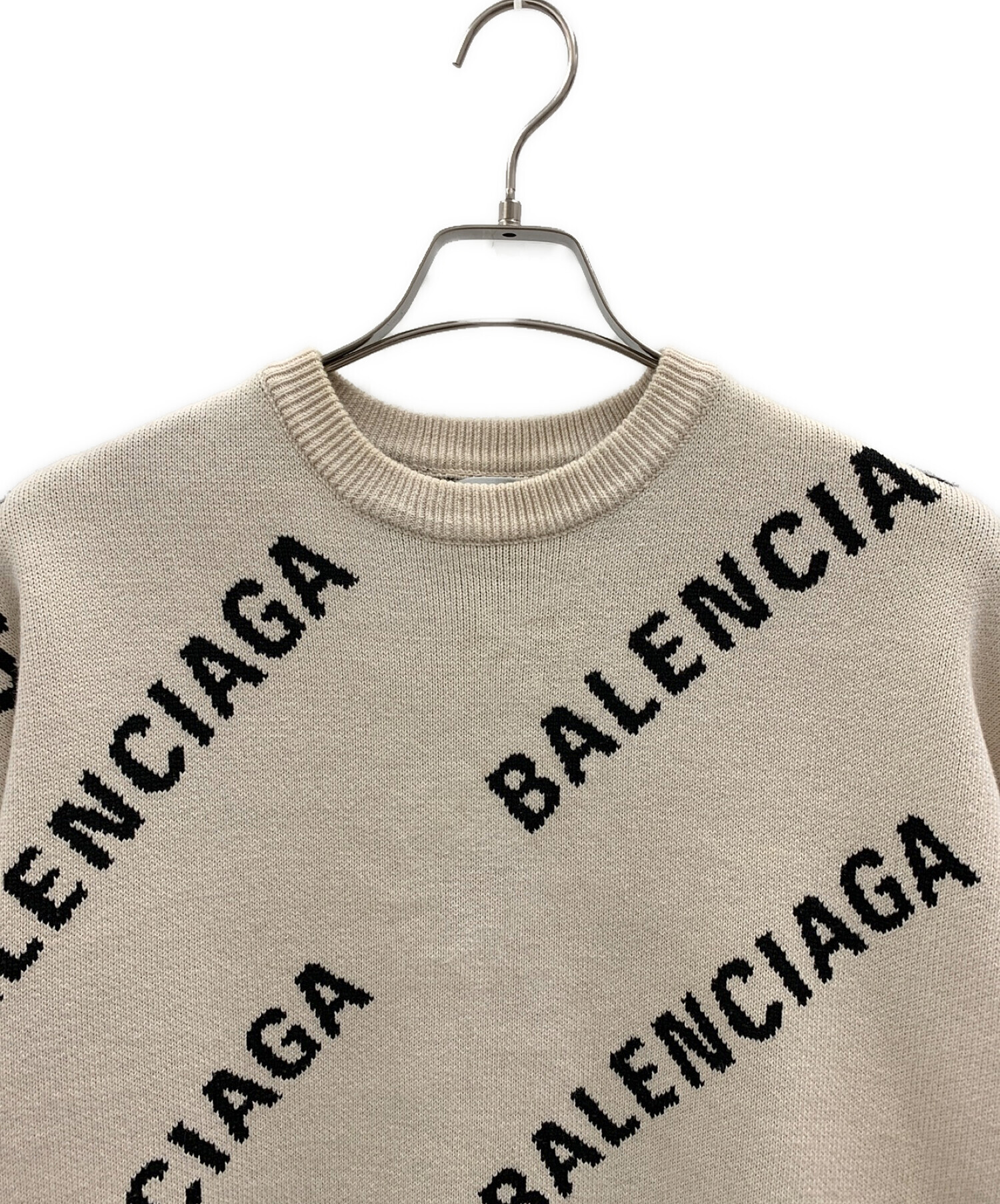 中古・古着通販】BALENCIAGA (バレンシアガ) ALLOVER LOGO CREW NECK ...