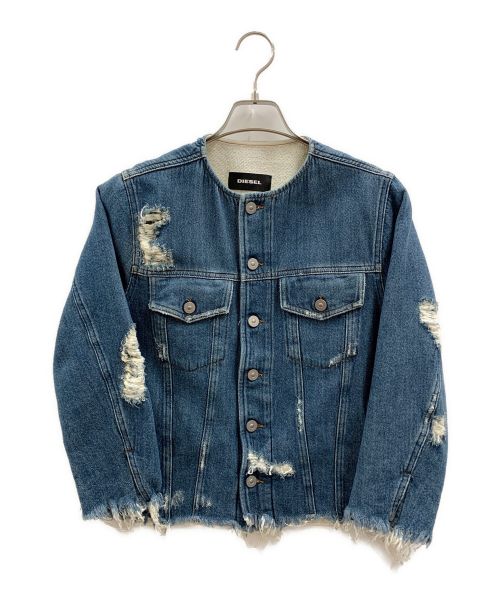 【中古・古着通販】DIESEL (ディーゼル) ダメージ加工デニムジャケット インディゴ サイズ:XS｜ブランド・古着通販  トレファク公式【TREFAC FASHION】スマホサイト