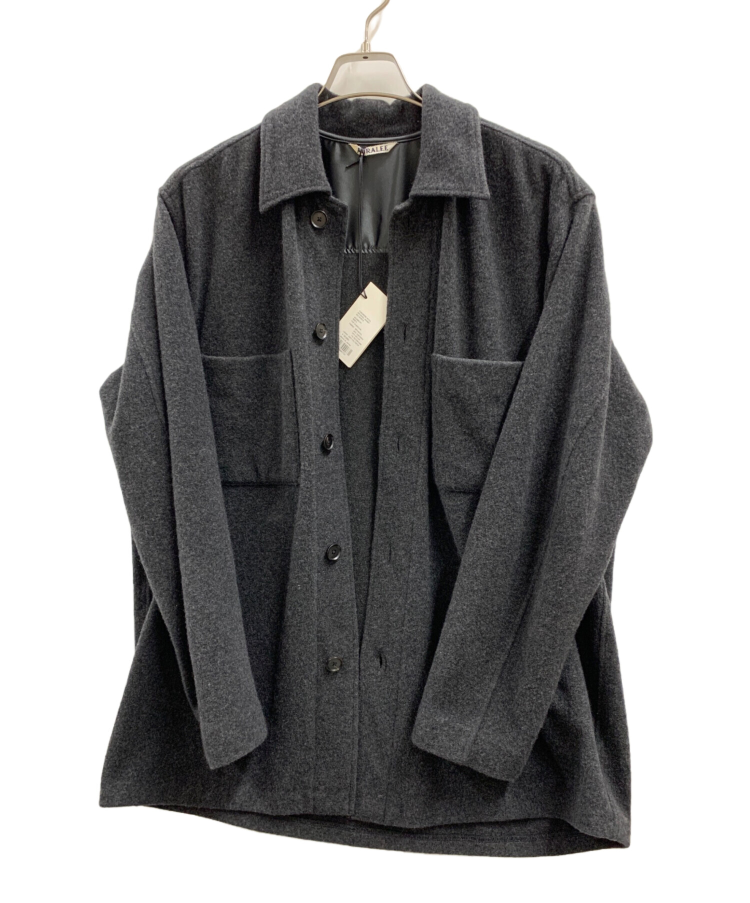 AURALEE (オーラリー) CASHMERE WOOL BRUSHED JERSEY BIG SHIRTS ブラック サイズ:3