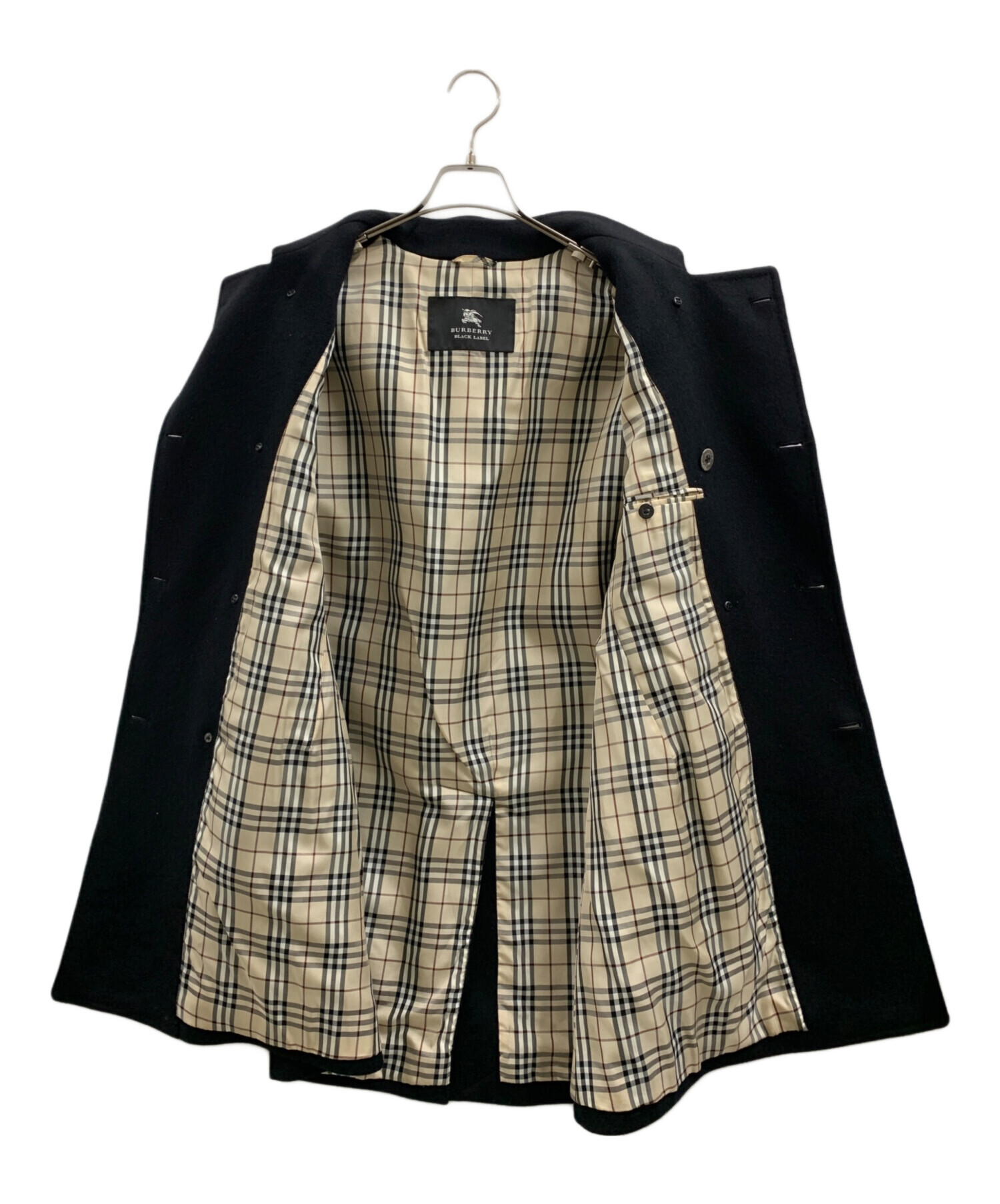 中古・古着通販】BURBERRY BLACK LABEL (バーバリーブラックレーベル) Pコート ブラック サイズ:L｜ブランド・古着通販  トレファク公式【TREFAC FASHION】スマホサイト