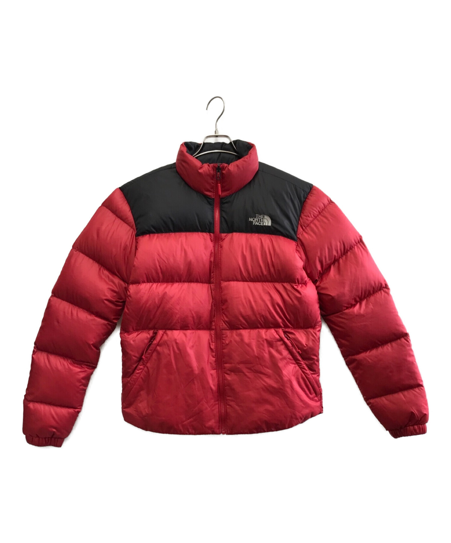 THE NORTH FACE (ザ ノース フェイス) ヌプシダウンジャケット レッド×ブラック サイズ:S