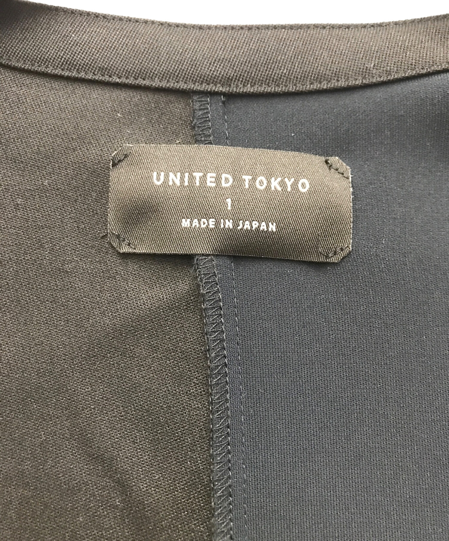 UNITED TOKYO (ユナイテッドトウキョウ) ビスチェコンビシャツワンピース ブラック×ネイビー サイズ:1