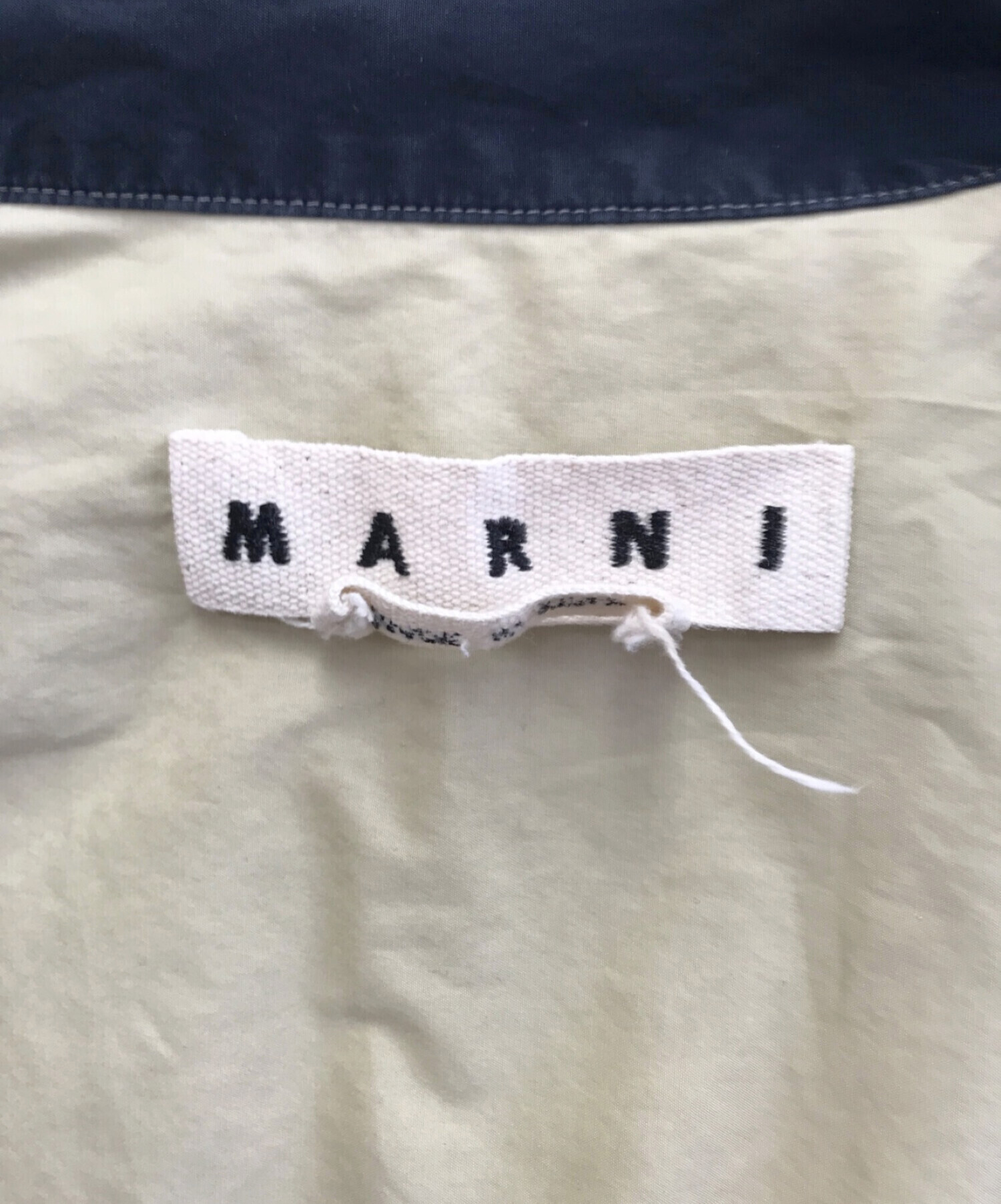 中古・古着通販】MARNI (マルニ) 切替シャツ ネイビー×ベージュ サイズ