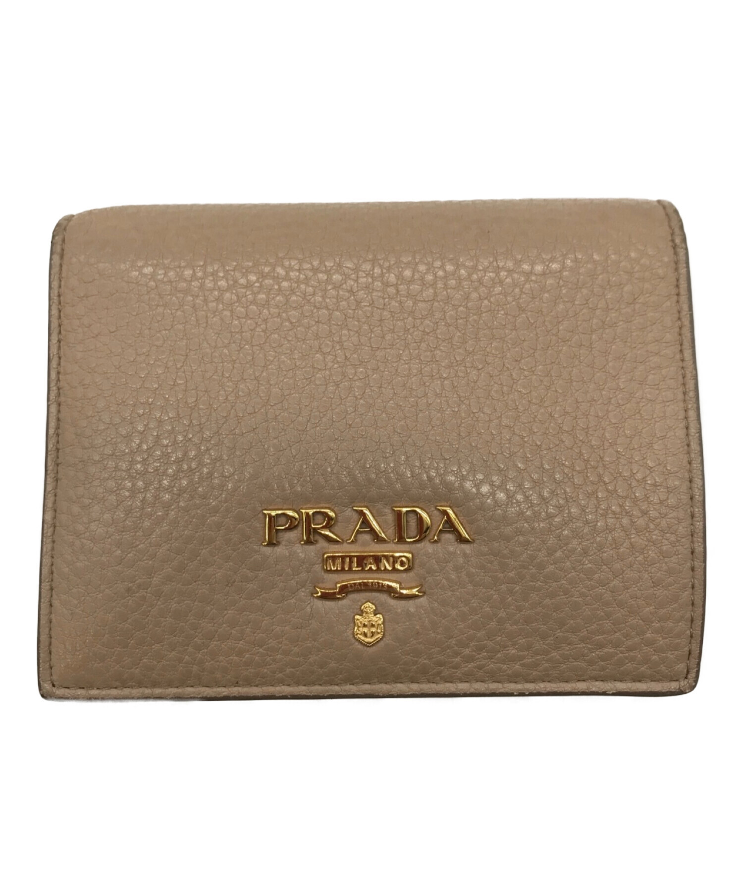 中古・古着通販】PRADA (プラダ) 2つ折り財布 ベージュ×ピンク