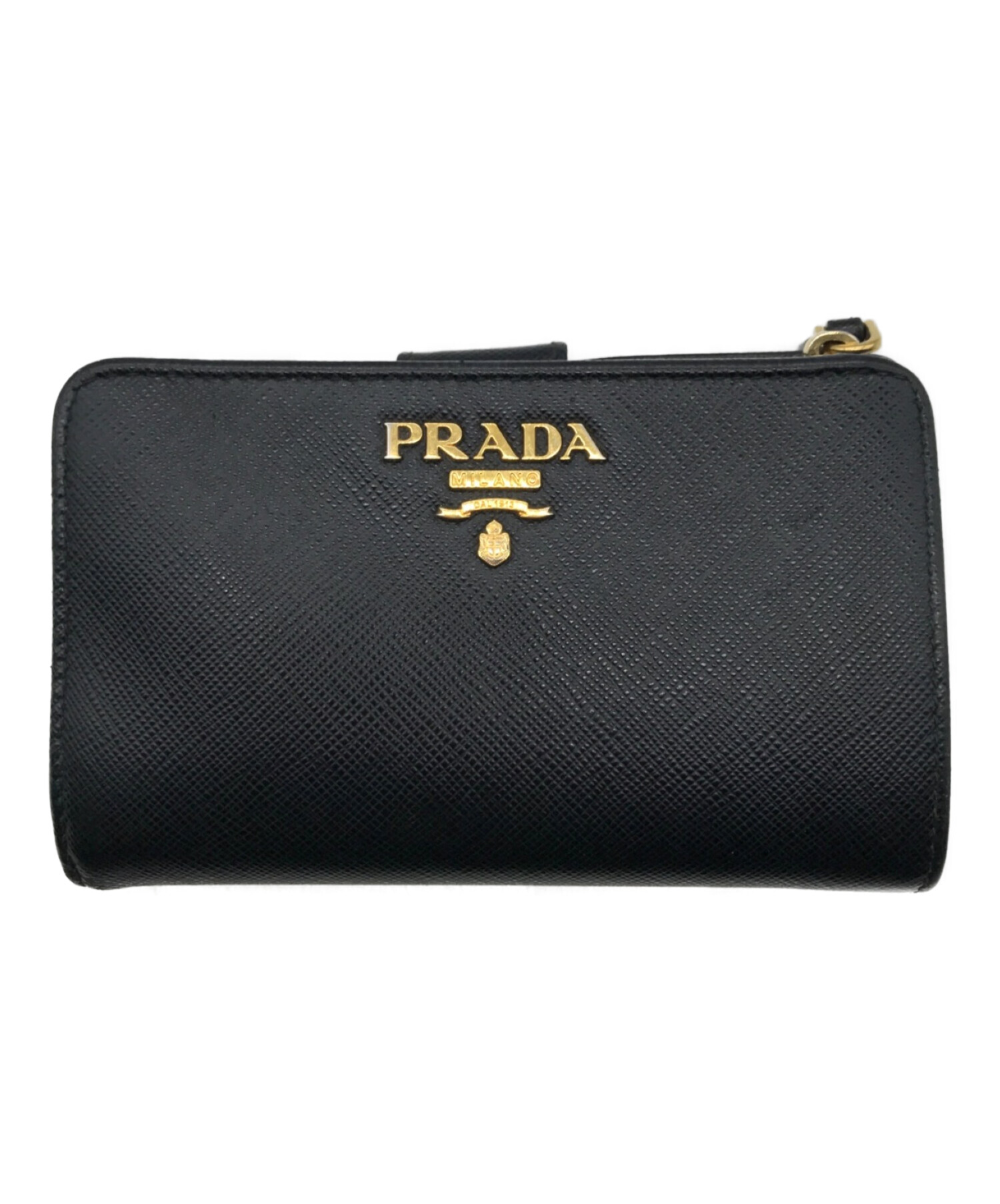 中古・古着通販】PRADA (プラダ) 2つ折り財布 ブラック｜ブランド