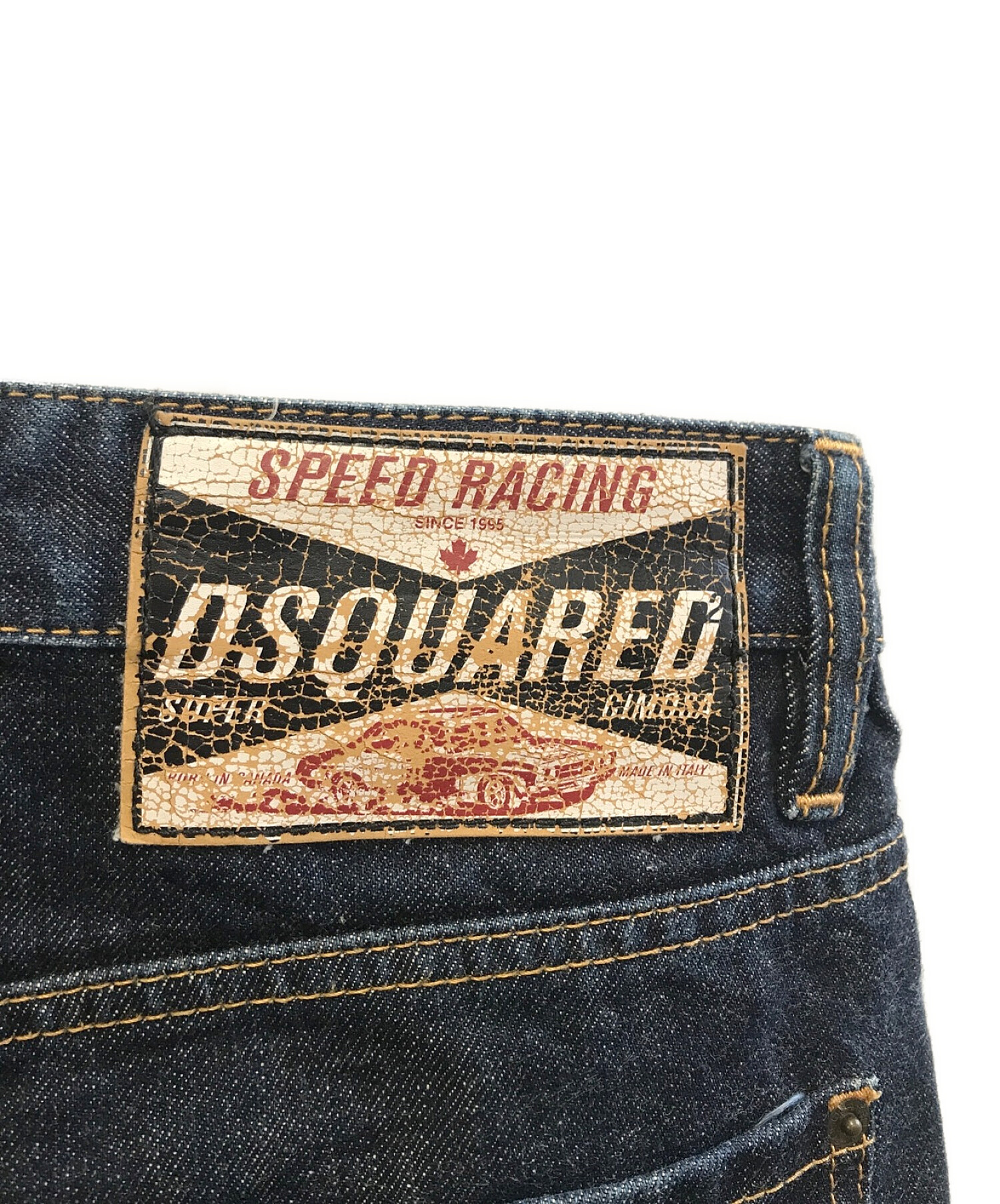 DSQUARED2 (ディースクエアード) ロールアップストレートデニム インディゴ サイズ:48