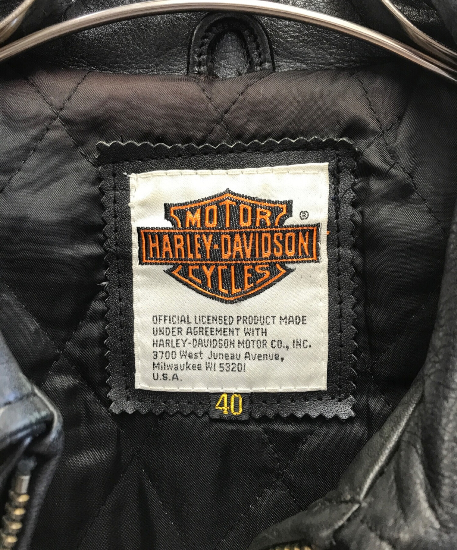 HARLEY-DAVIDSON (ハーレーダビッドソン) レザージャケット ブラック サイズ:40