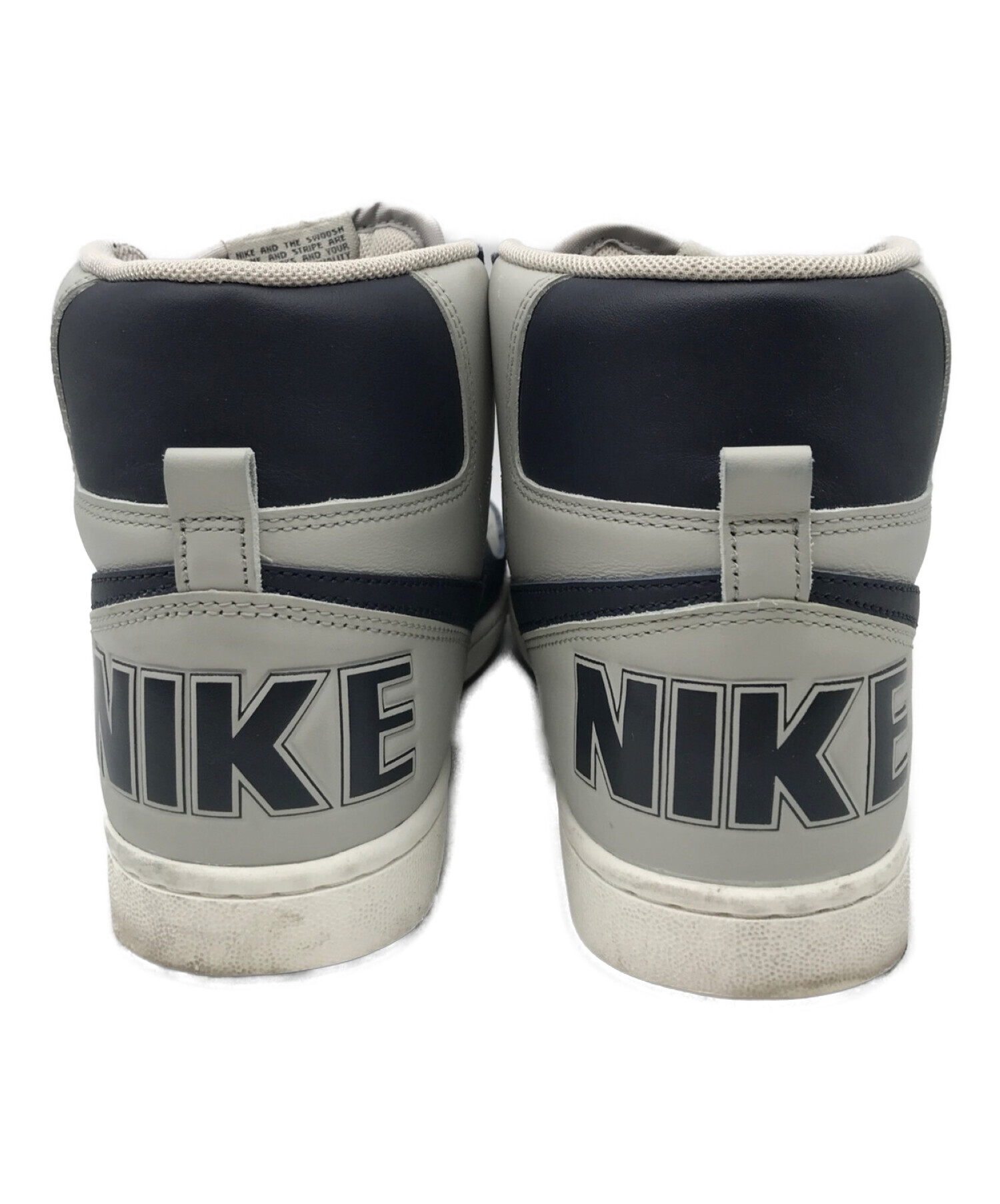 中古・古着通販】NIKE (ナイキ) ハイカットスニーカー グレー×ネイビー