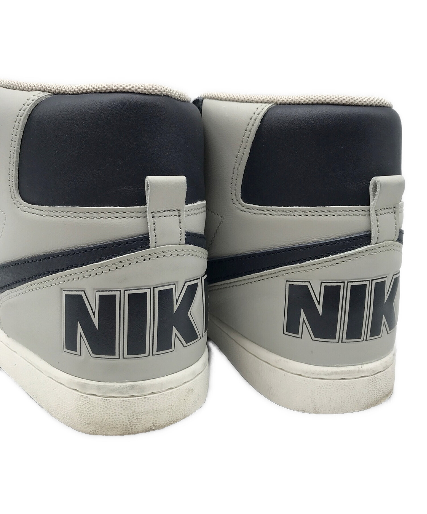 中古・古着通販】NIKE (ナイキ) ハイカットスニーカー グレー×ネイビー