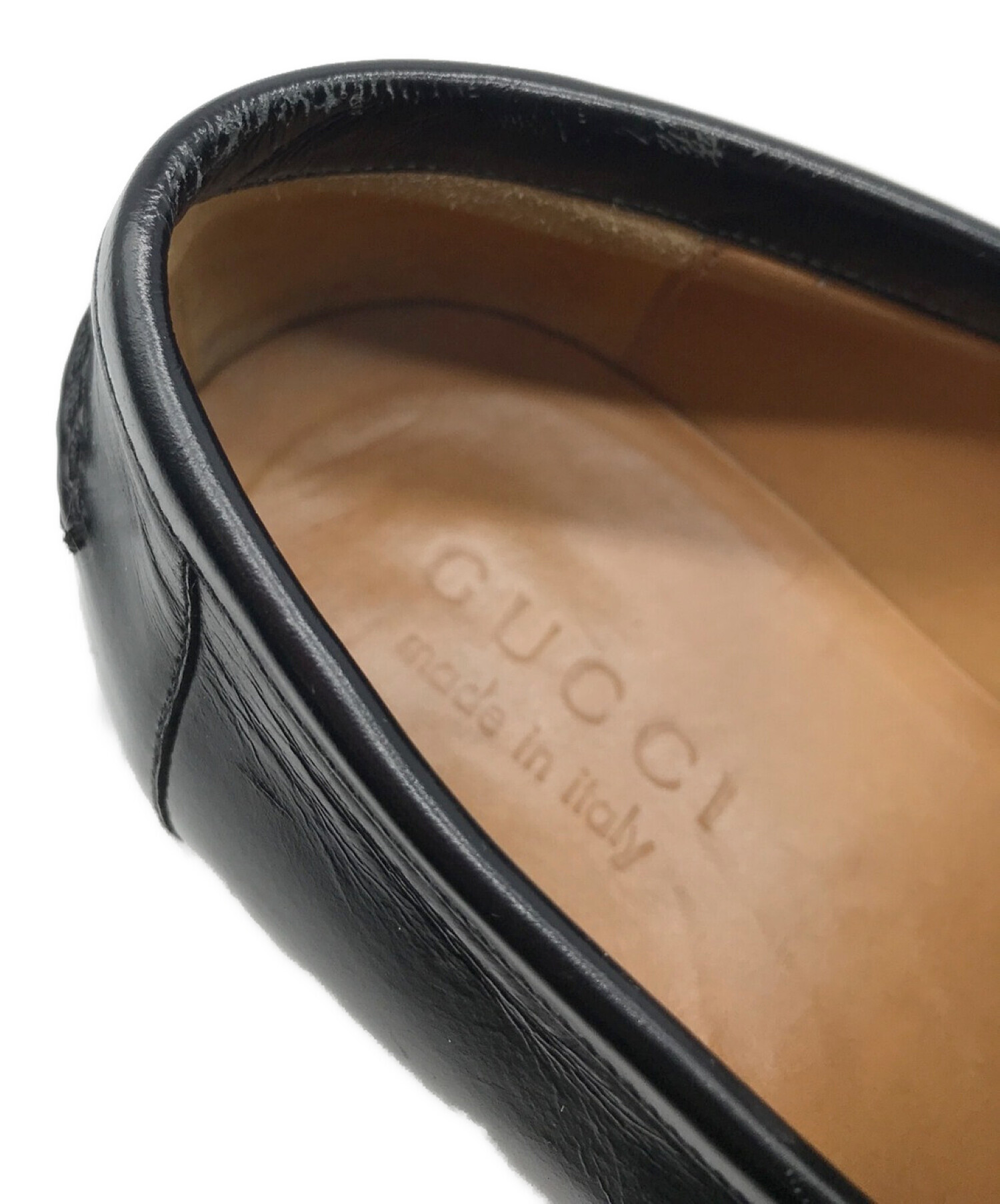 中古・古着通販】GUCCI (グッチ) コインローファー ブラック サイズ:7