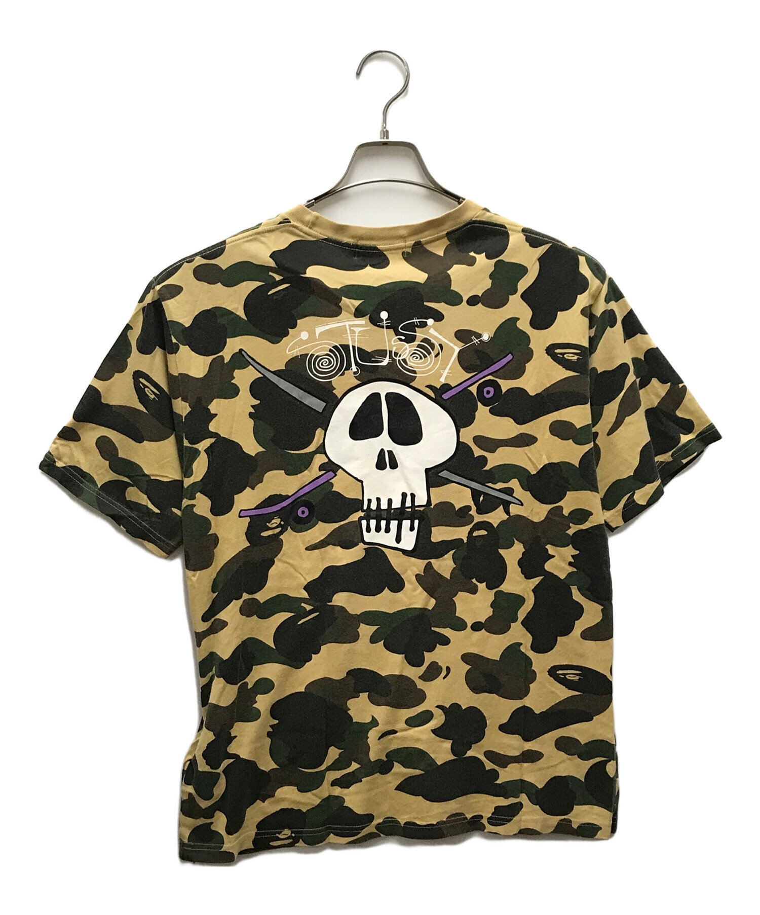 中古・古着通販】A BATHING APE×STUSSY (アベイジングエイプ×ステューシー) Tシャツ ベージュ サイズ:M｜ブランド・古着通販  トレファク公式【TREFAC FASHION】スマホサイト