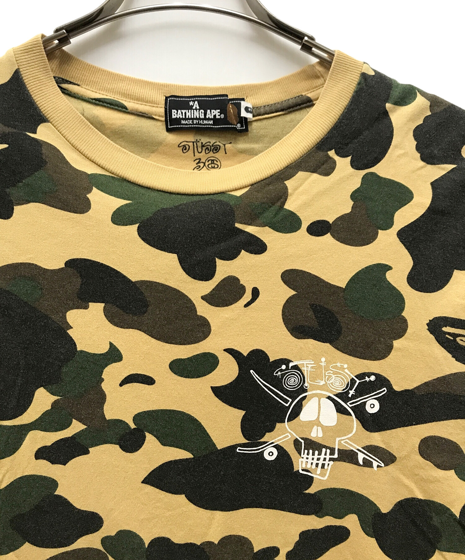 中古・古着通販】A BATHING APE×STUSSY (アベイジングエイプ×ステューシー) Tシャツ ベージュ サイズ:M｜ブランド・古着通販  トレファク公式【TREFAC FASHION】スマホサイト