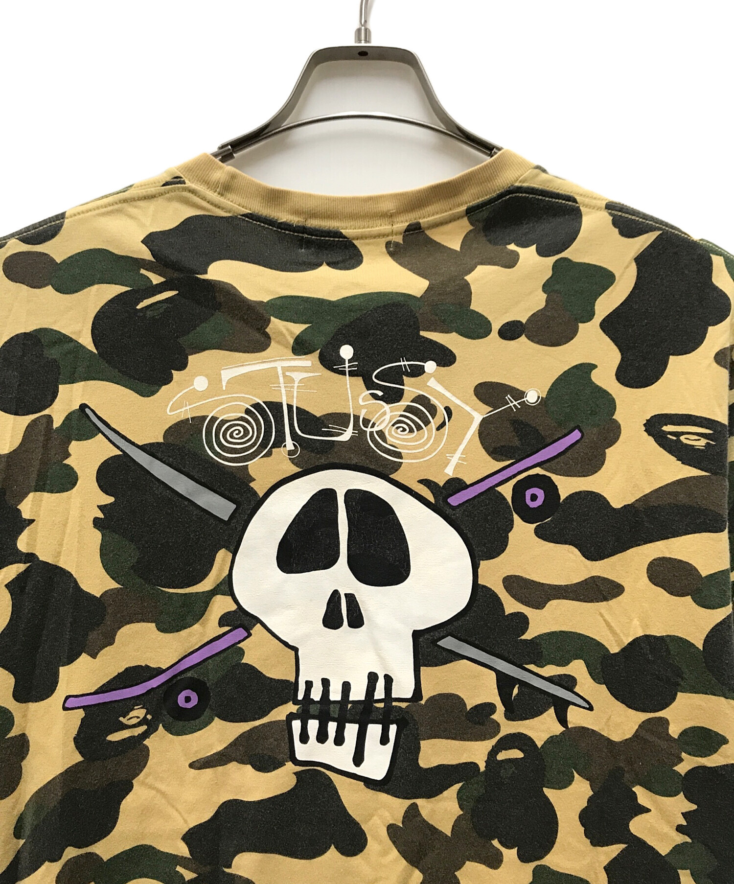 中古・古着通販】A BATHING APE×STUSSY (アベイジングエイプ×ステューシー) Tシャツ ベージュ サイズ:M｜ブランド・古着通販  トレファク公式【TREFAC FASHION】スマホサイト