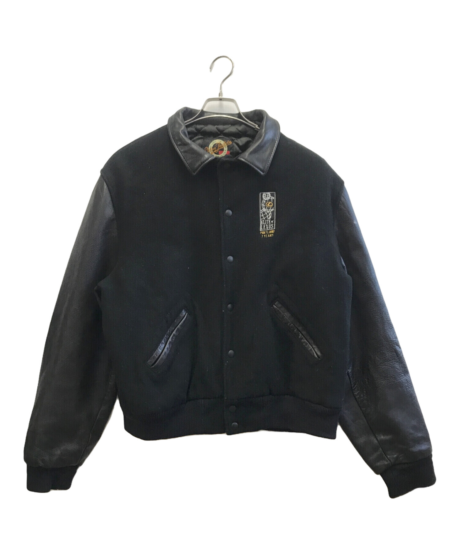 中古・古着通販】Dehen jacket (ディーエン) レザー切替スタジャン ブラック サイズ:L｜ブランド・古着通販 トレファク公式【TREFAC  FASHION】スマホサイト