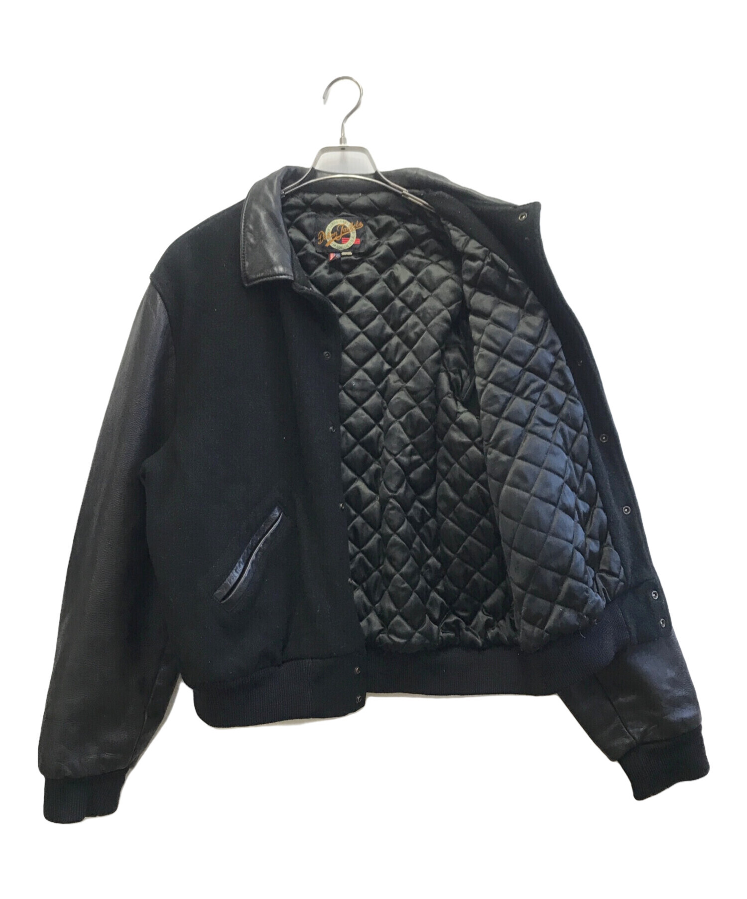 中古・古着通販】Dehen jacket (ディーエン) レザー切替スタジャン ブラック サイズ:L｜ブランド・古着通販 トレファク公式【TREFAC  FASHION】スマホサイト