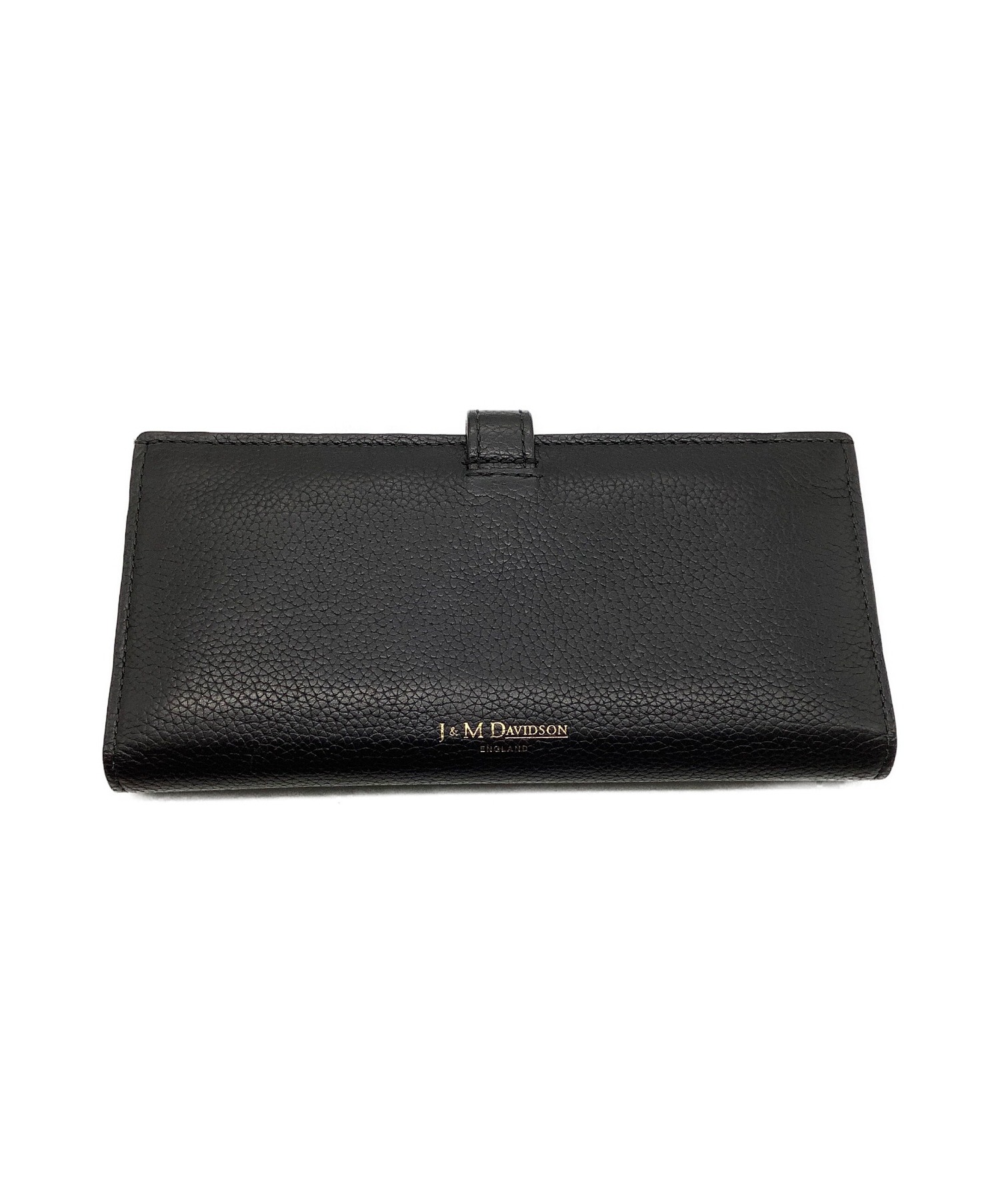 J&M DAVIDSON (ジェイ＆エム デヴィッドソン) 2つ折り財布 ブラック ELONGATED TAB WALLET レザー