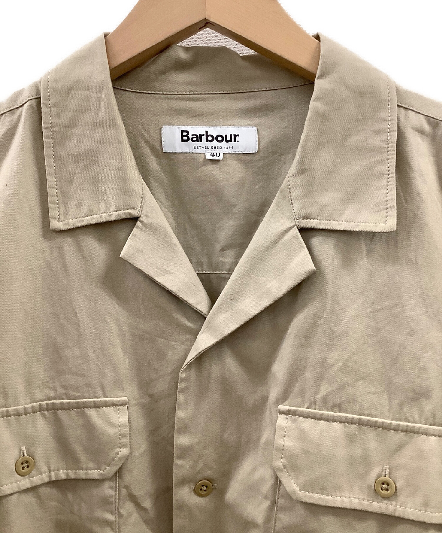 Barbour (バブアー) オープンカラーシャツ ベージュ サイズ:40