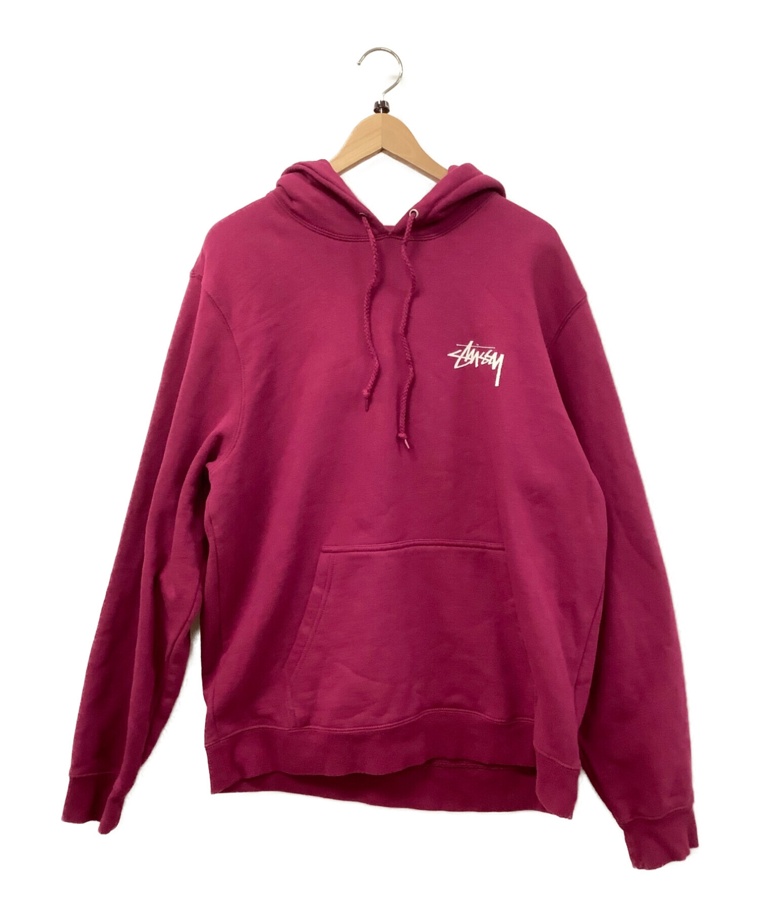 stussy (ステューシー) プルオーバーパーカー ショッキングピンク サイズ:L