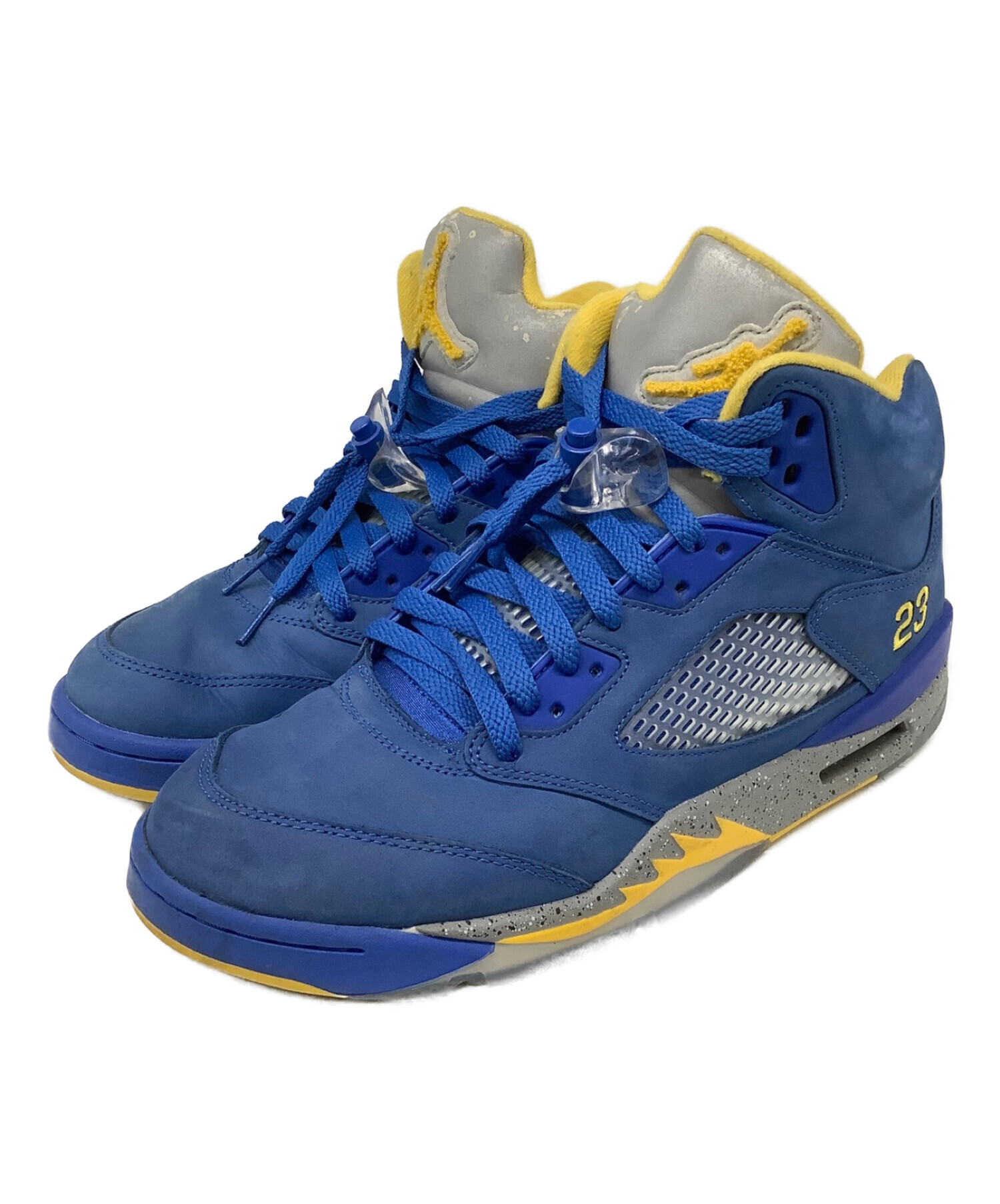 NIKE (ナイキ) AIR JORDAN 5 LANEY ブルー×イエロー サイズ:27.5cm