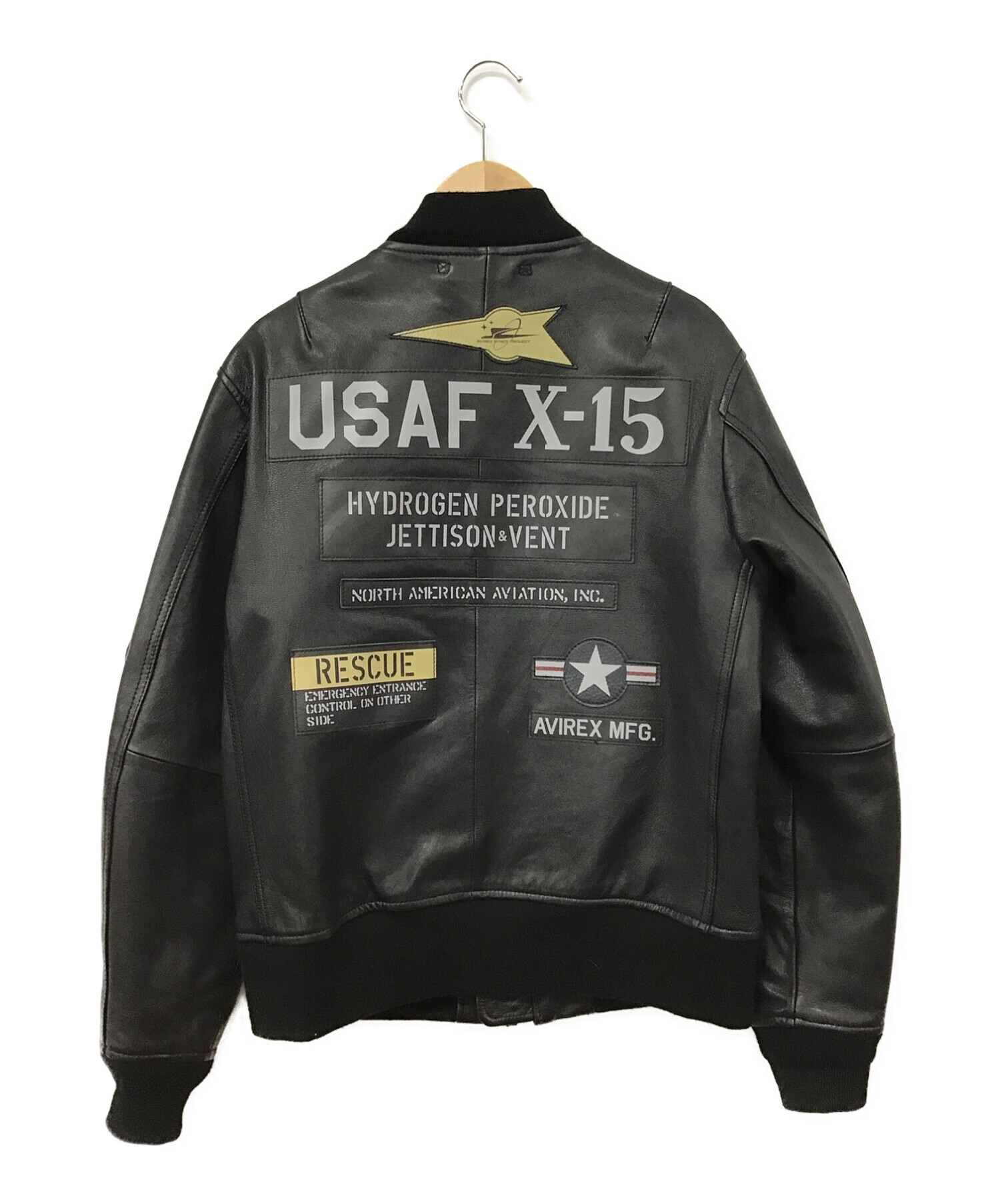 AVIREX (アヴィレックス) レザーMA-1ジャケット ブラック サイズ:L