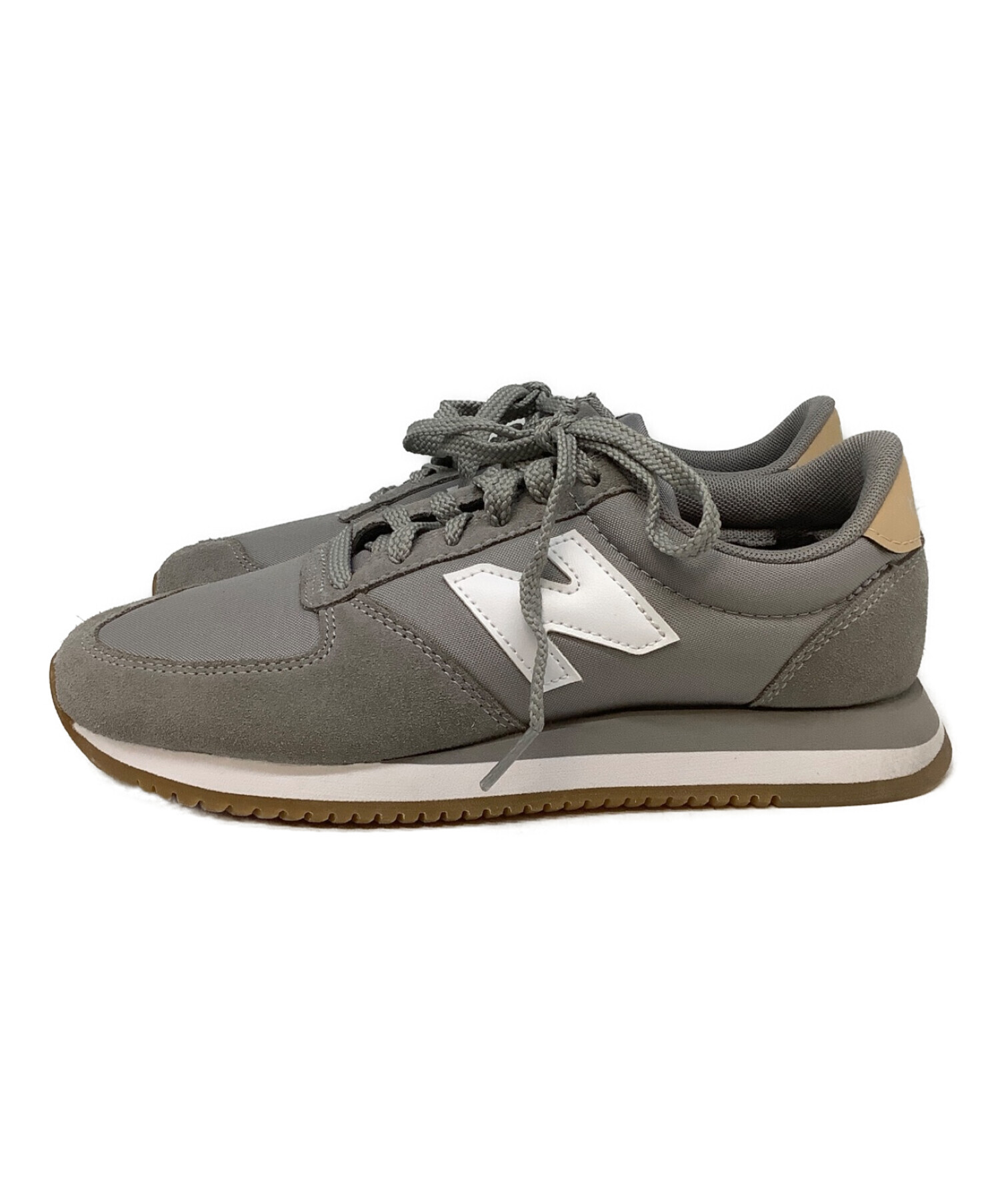 NEW BALANCE (ニューバランス) スニーカー グレー×ホワイト サイズ:22.5cm