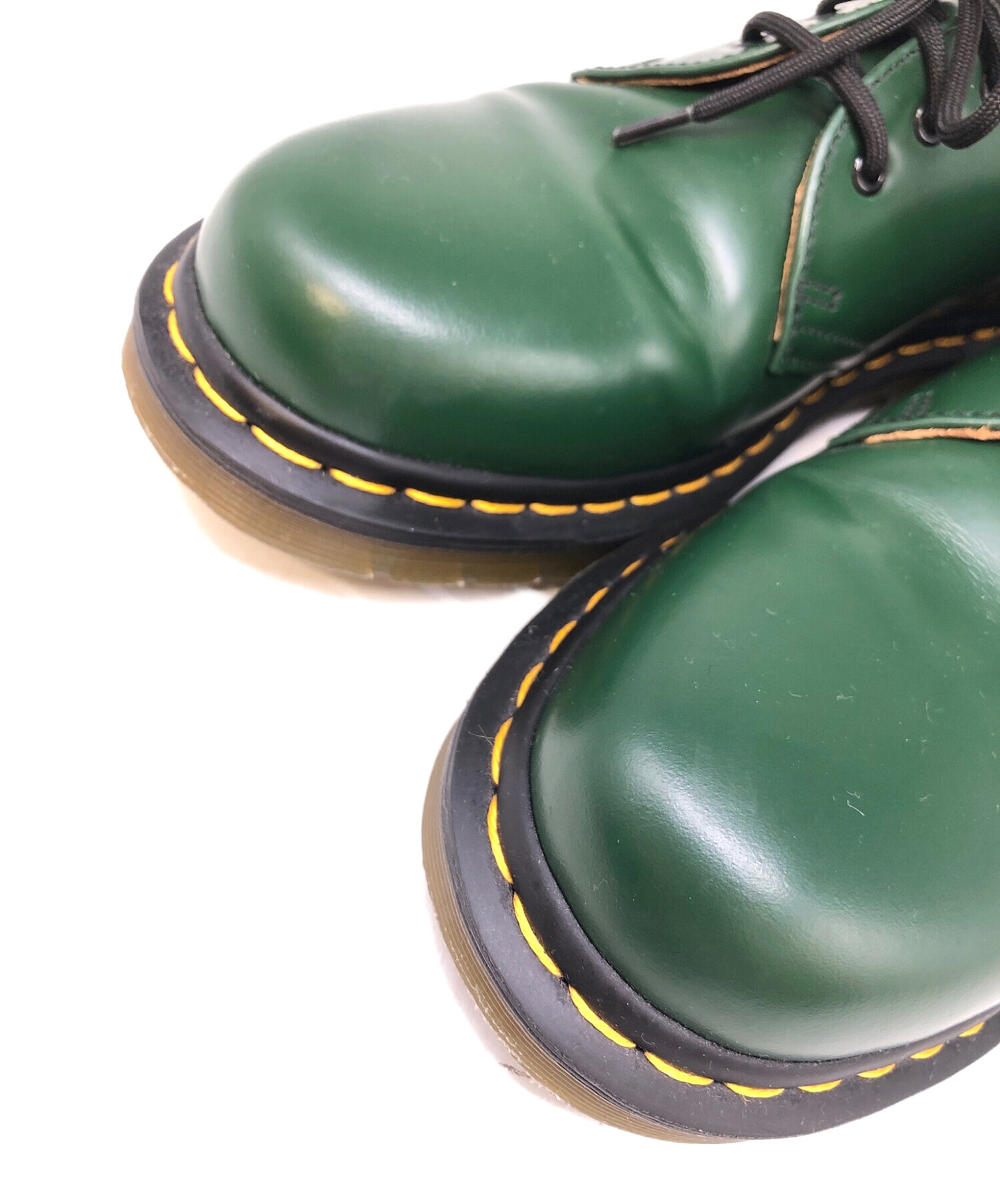 Dr.Martens (ドクターマーチン) 3ホールレザーシューズ グリーン サイズ:EU39