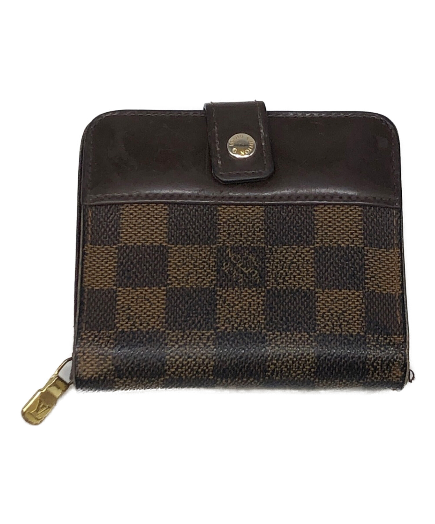 LOUIS VUITTON Compact Zip Bifold Used Wallet Damier Brown N61668