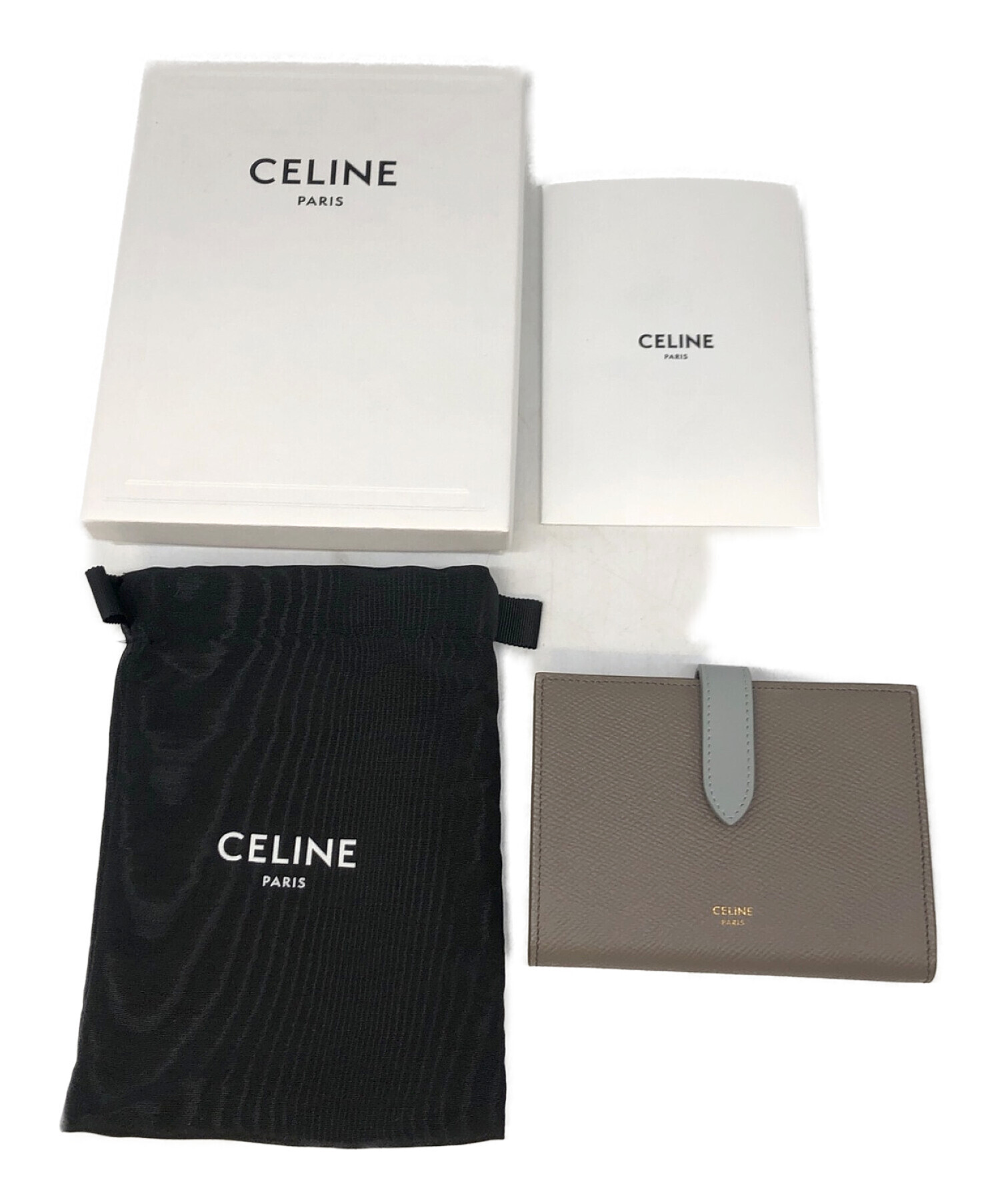 CELINE (セリーヌ) スモール ストラップウォレット エッセンシャル ペブル×ミネラル