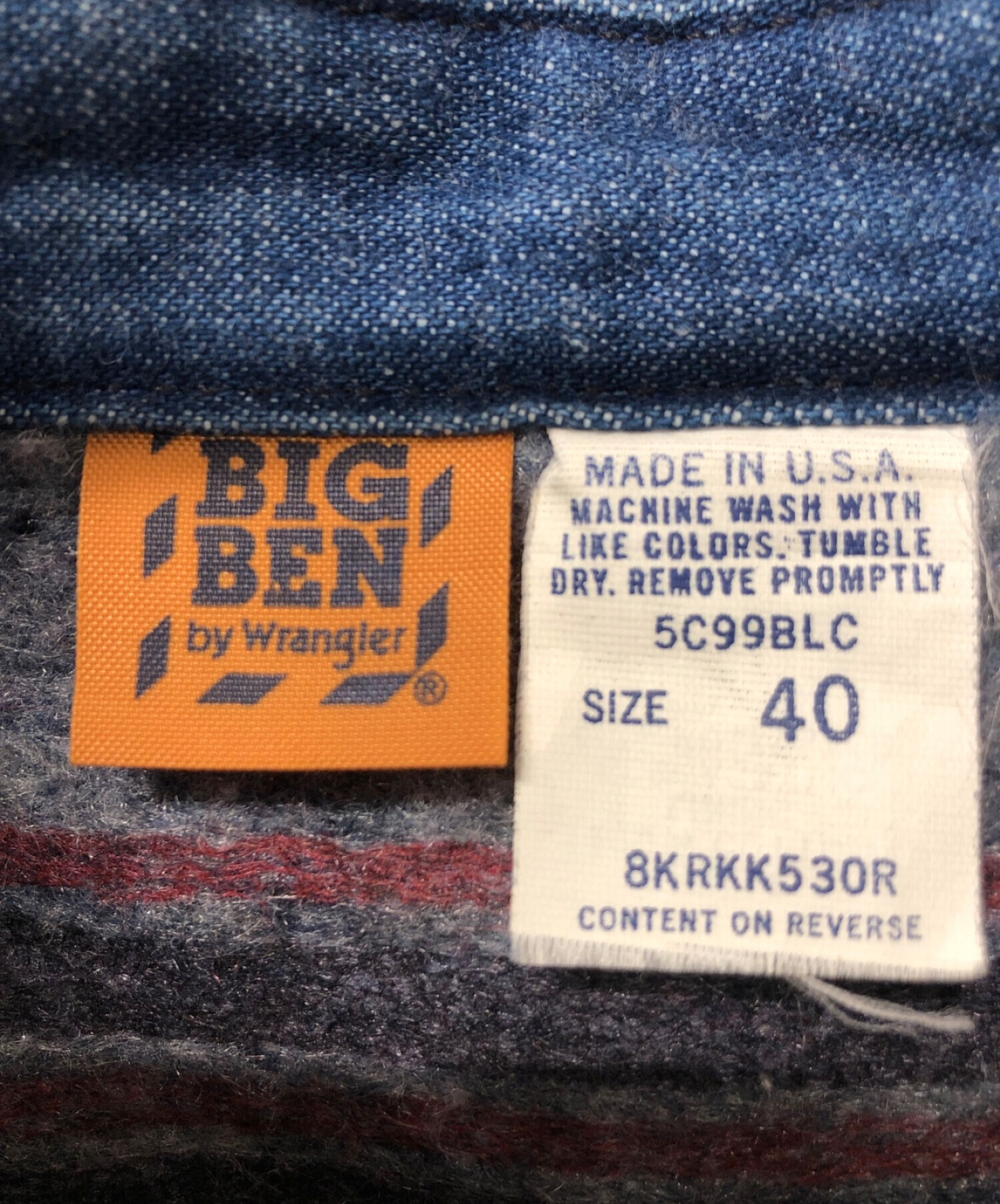 BIG BEN by Wrangler (ビッグベン バイ ラングラー) デニムカバーオール インディゴ サイズ:40