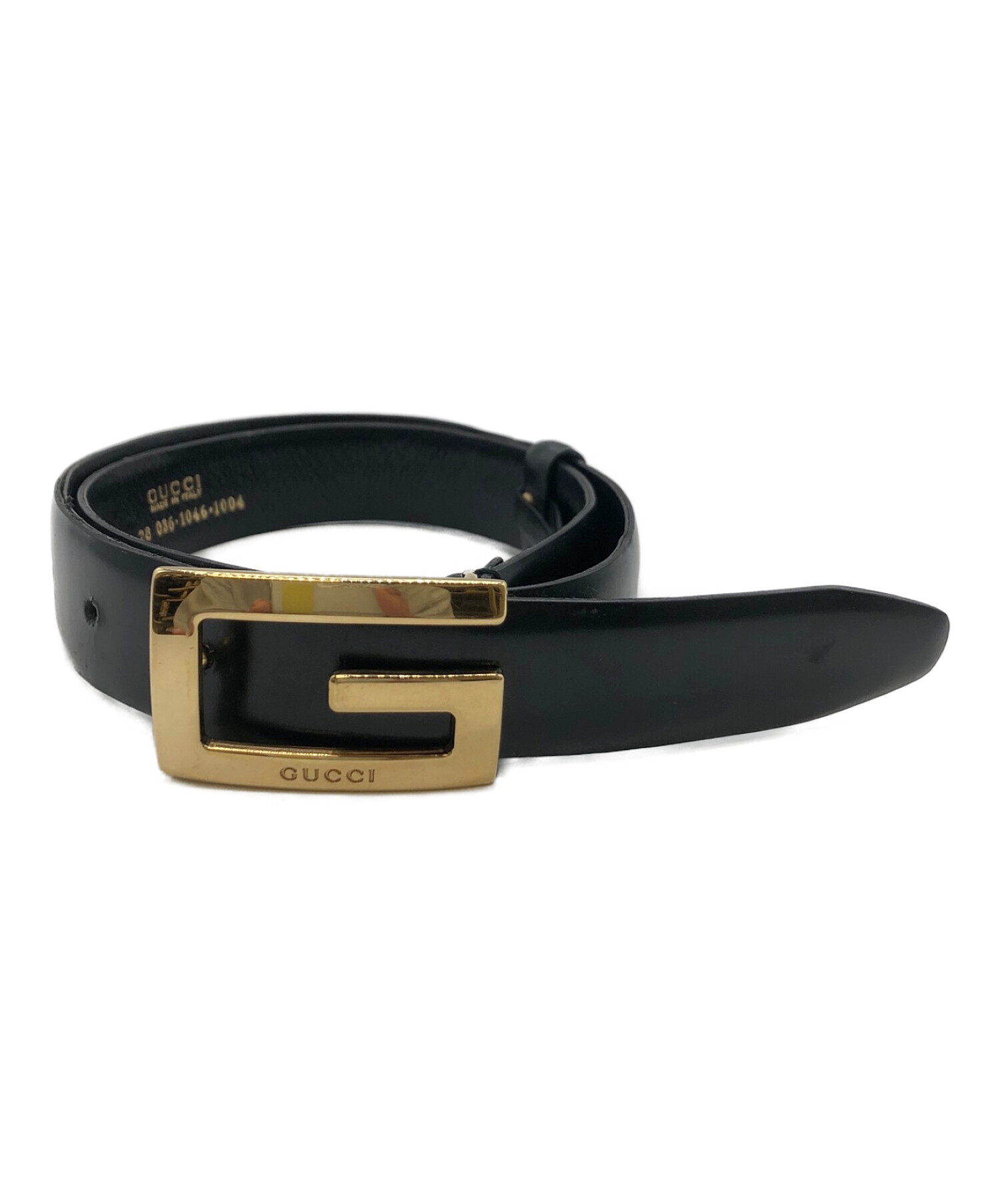 中古・古着通販】GUCCI (グッチ) ロゴバックルベルト ブラック