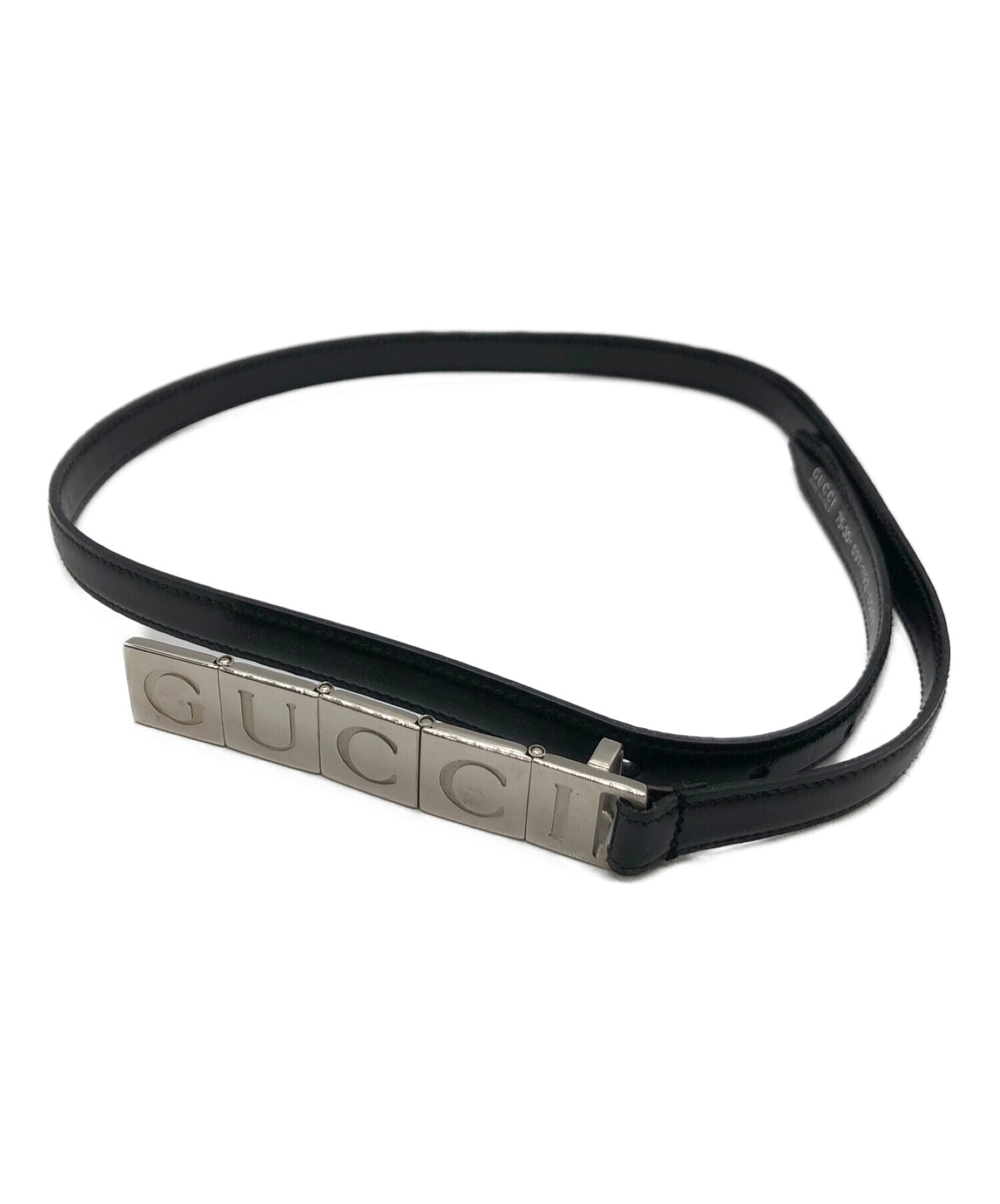 中古・古着通販】GUCCI (グッチ) ロゴバックルベルト ブラック