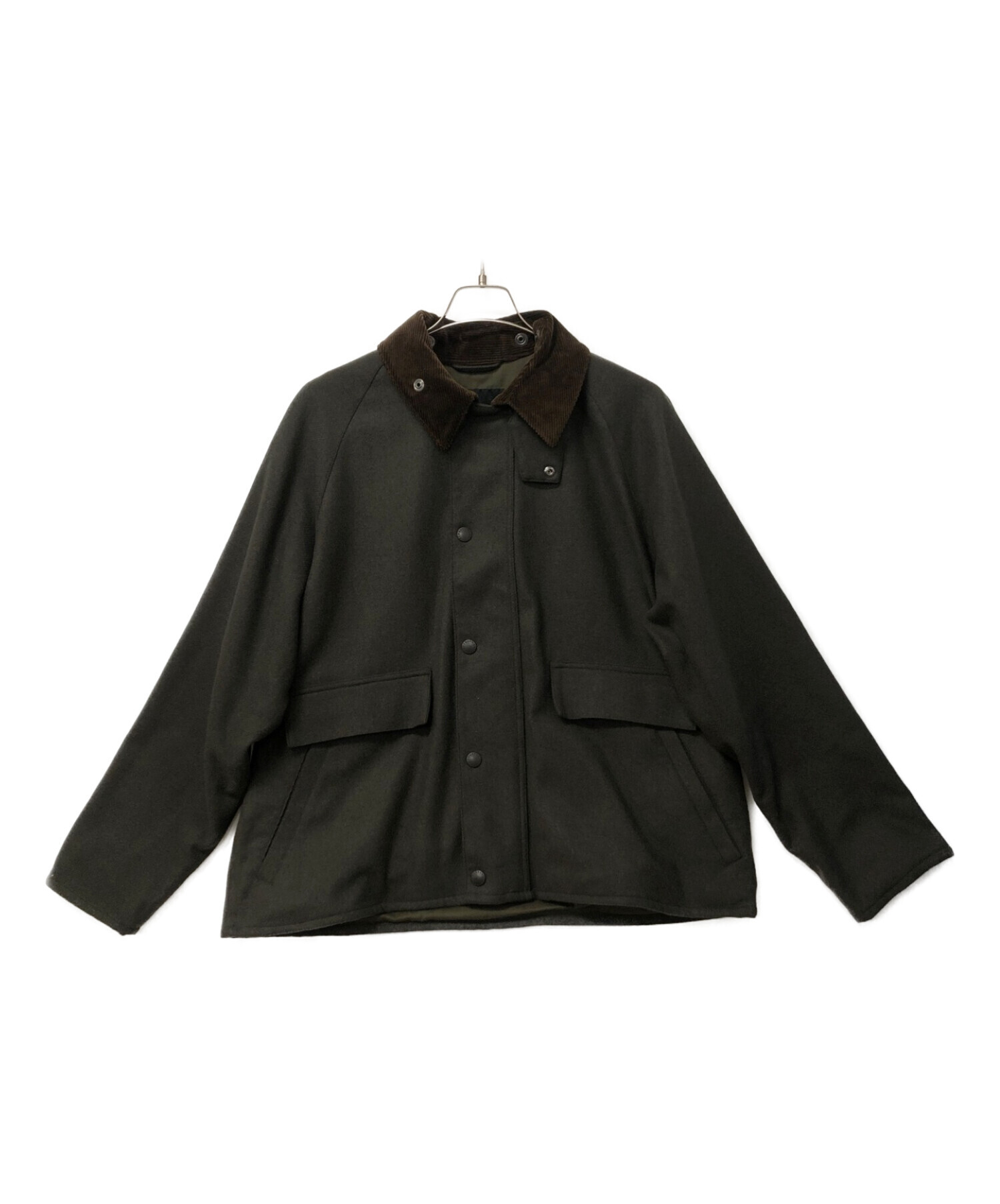 Barbour (バブアー) ボロウデールウールジャケット カーキ×ブラウン サイズ:40