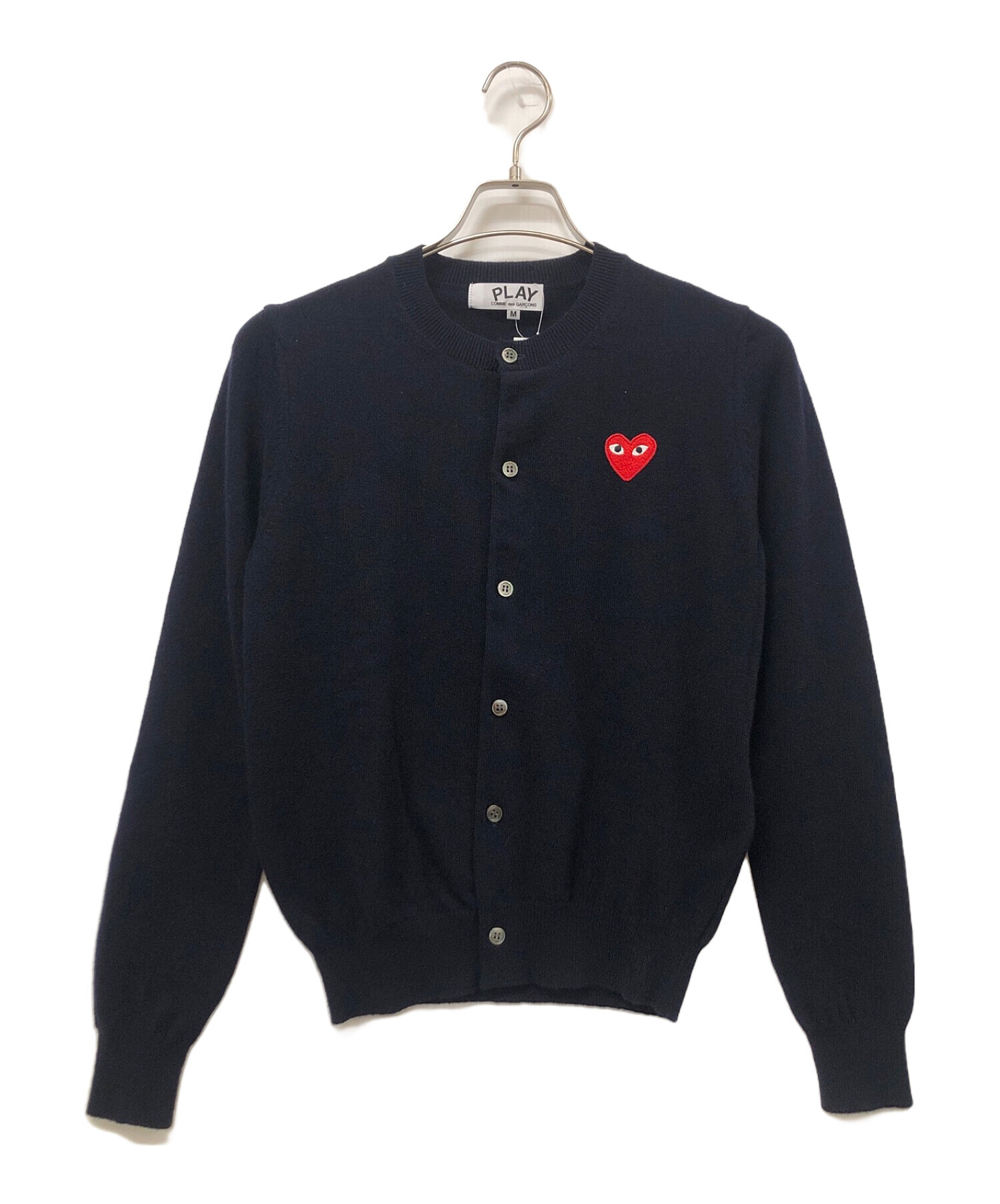 中古・古着通販】PLAY COMME des GARCONS (プレイ コムデギャルソン) ハート ウールカーディガン ネイビー サイズ:M  未使用品｜ブランド・古着通販 トレファク公式【TREFAC FASHION】スマホサイト