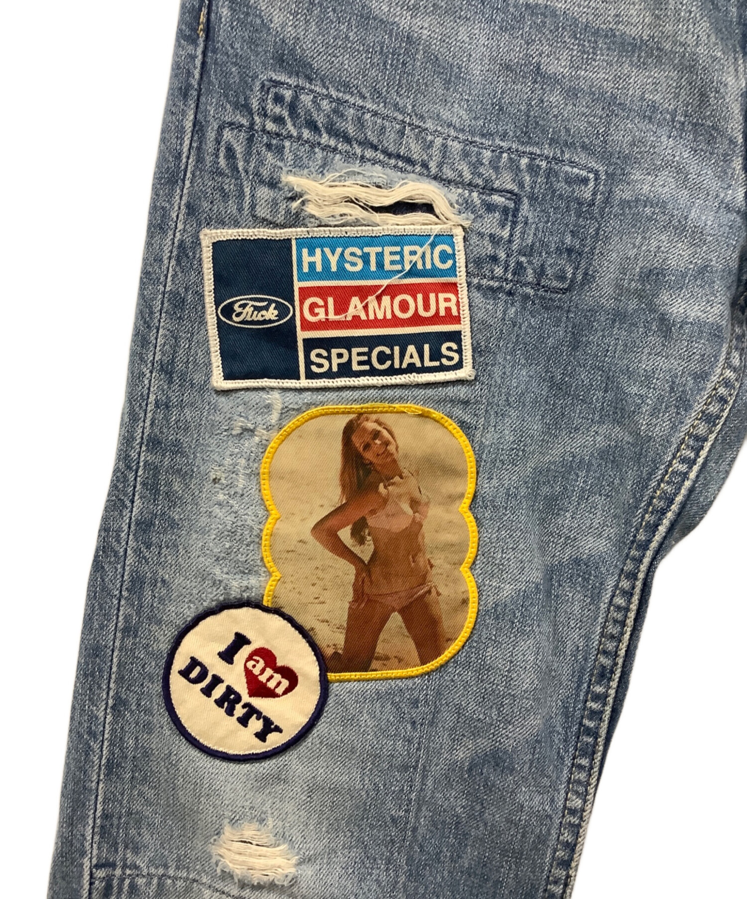 中古・古着通販】Hysteric Glamour (ヒステリックグラマー) KINKYワッペンデニムパンツ ブルー サイズ:S｜ブランド・古着通販  トレファク公式【TREFAC FASHION】スマホサイト