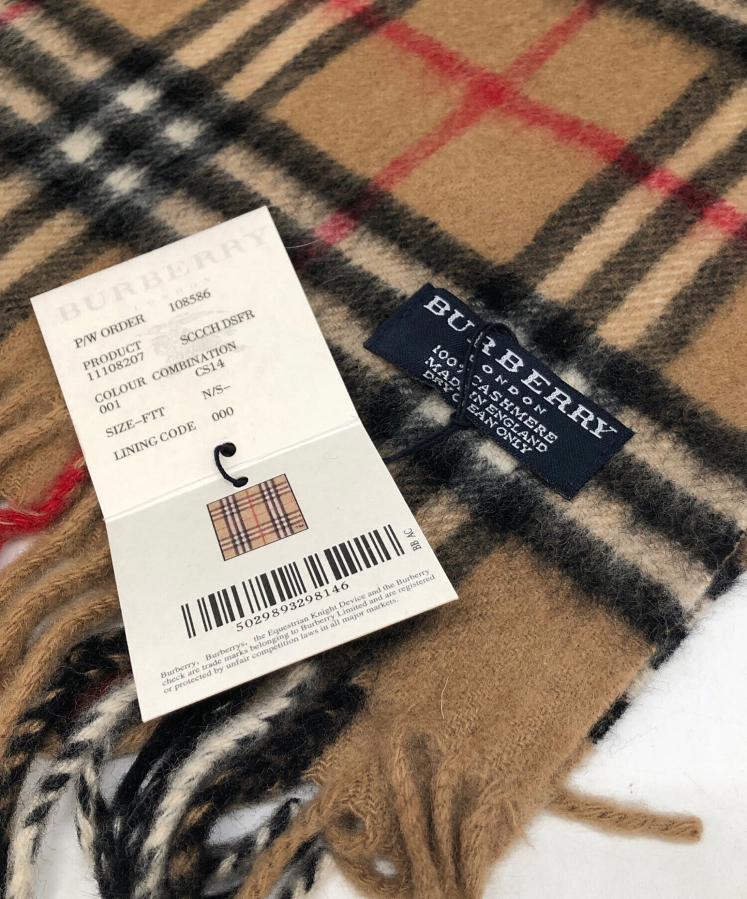 BURBERRY LONDON (バーバリーロンドン) マフラー ブラウン×ブラック