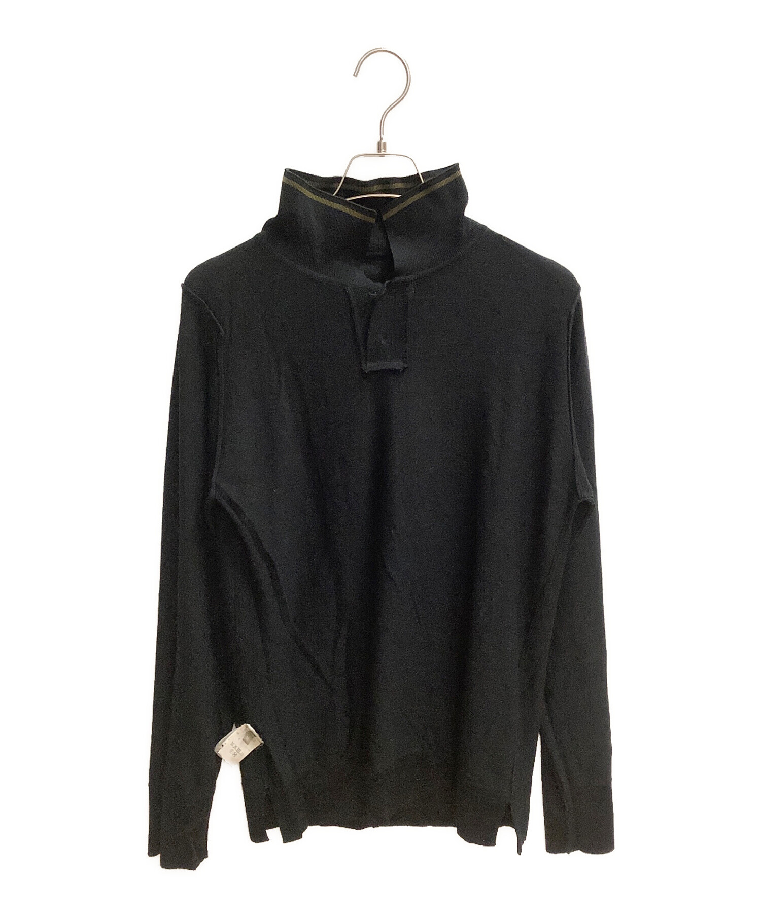 MARGARET HOWELL (マーガレットハウエル) JOHN SMEDLEY (ジョンスメドレー) ニットポロシャツ ブラック サイズ:SIZE  M