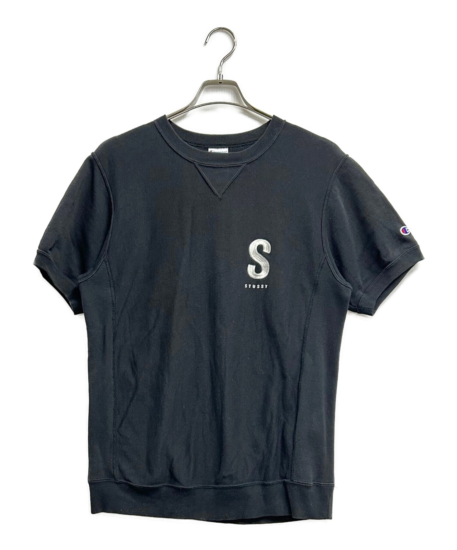 Champion (チャンピオン) stussy (ステューシー) スウェットTシャツ ブラック サイズ:M